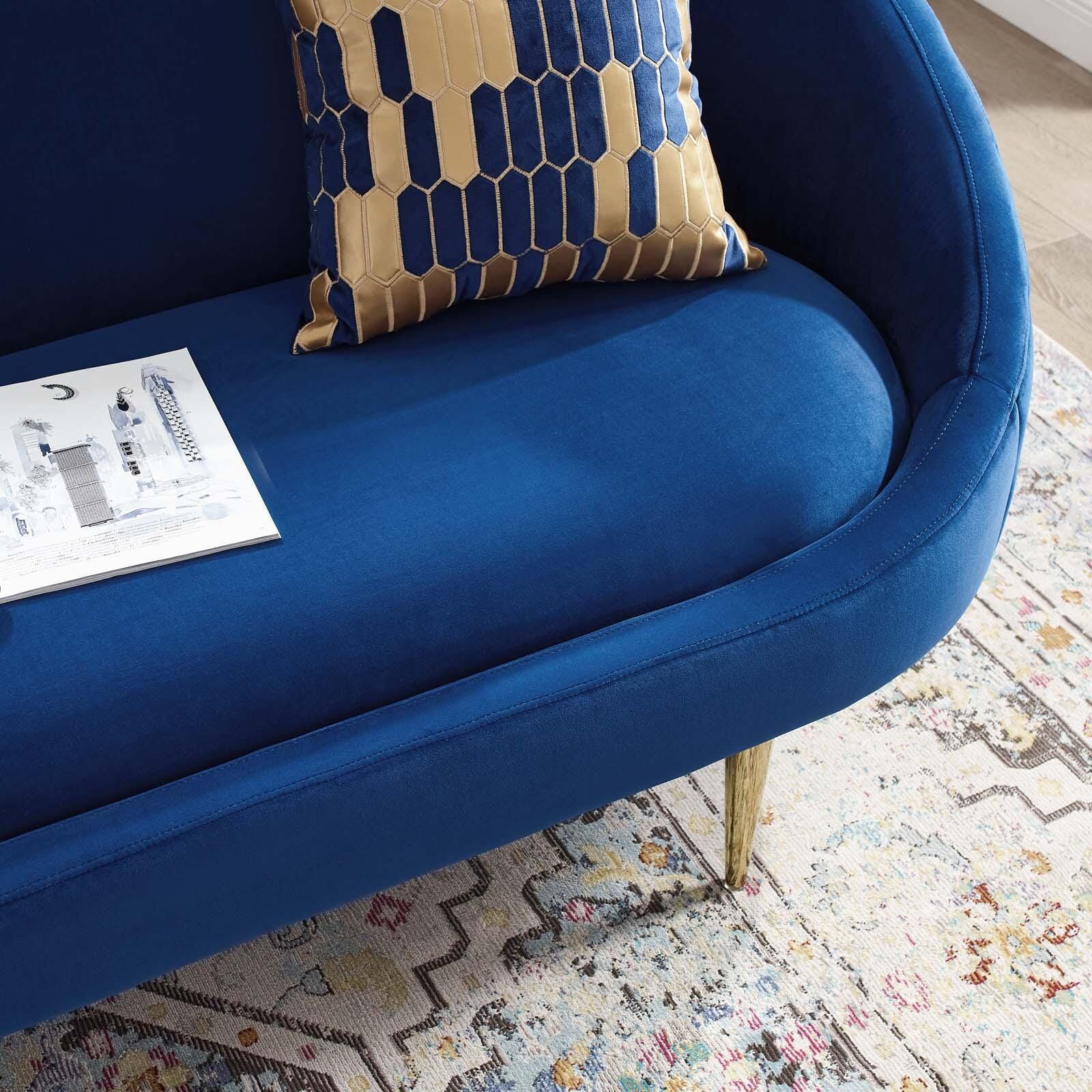 Modway Sublime Sofa, Navy/Gold, large