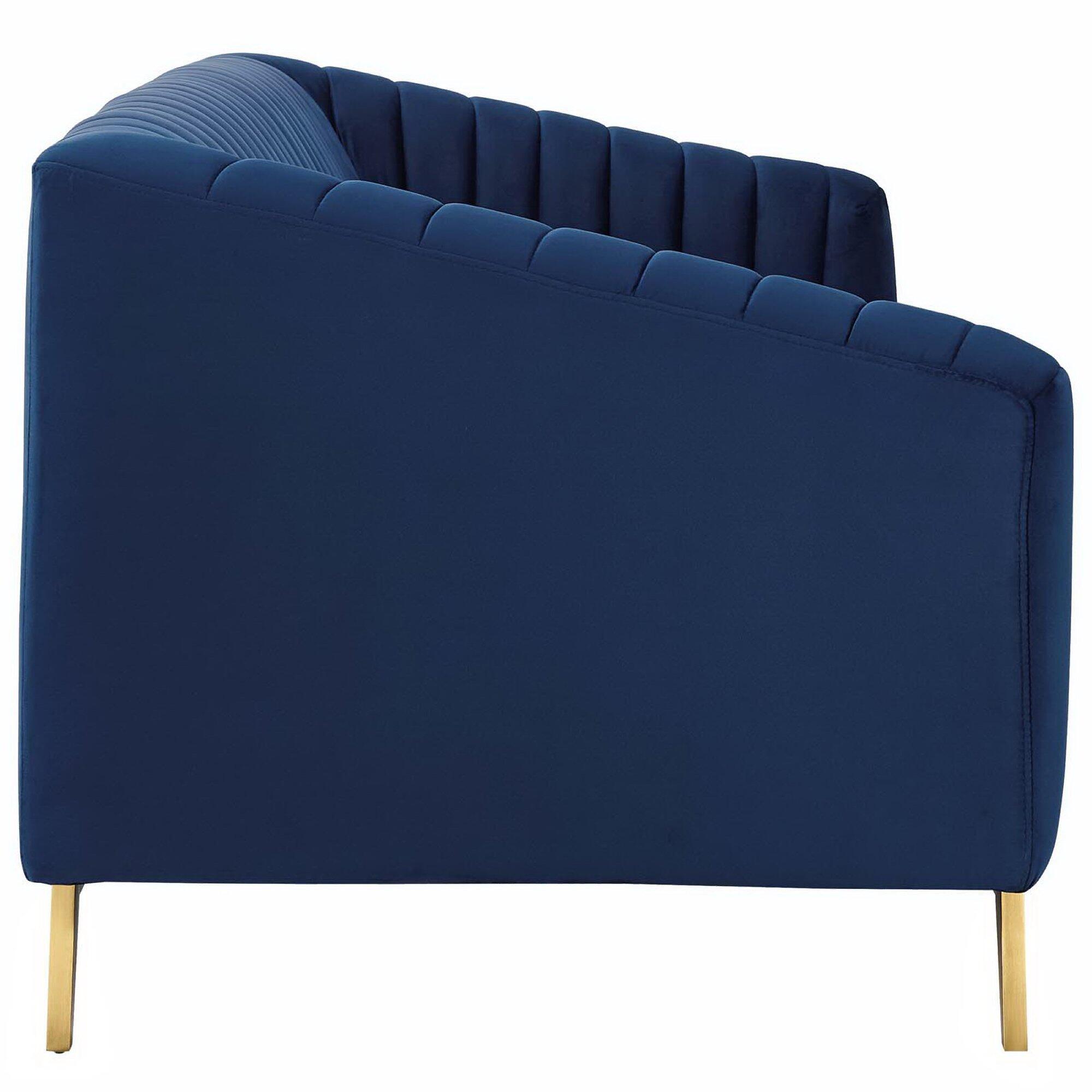 Modway Valiant Sofa, Navy/Gold, large