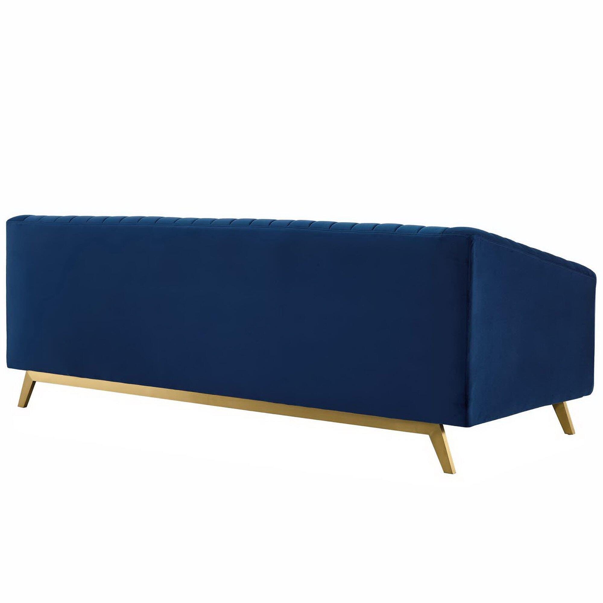 Modway Valiant Sofa, Navy/Gold, large
