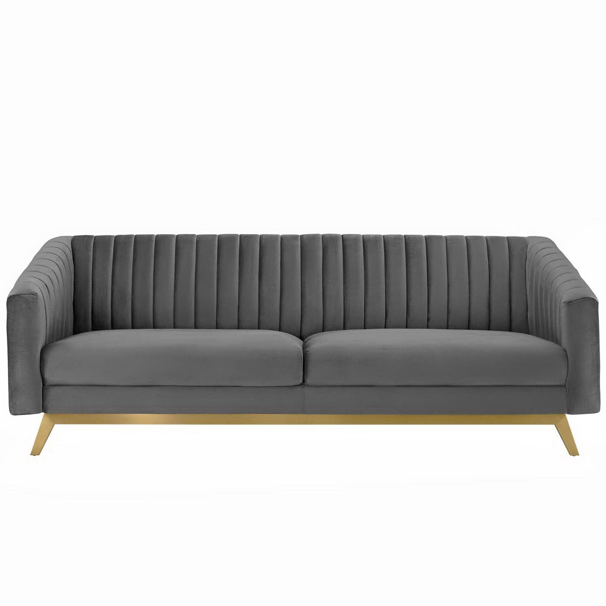 Modway Valiant Sofa, Gray/Gold, large