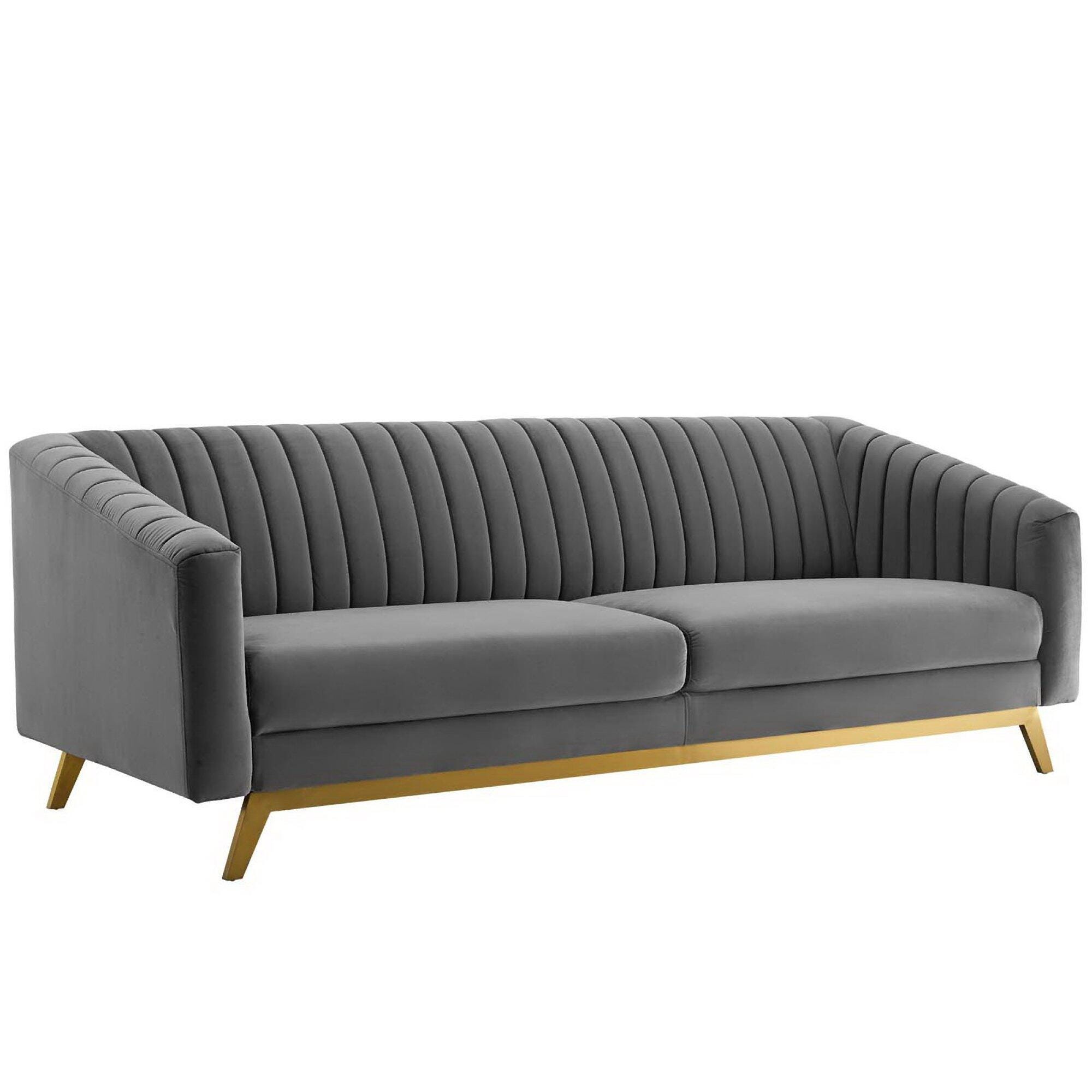 Modway Valiant Sofa, Gray/Gold, large