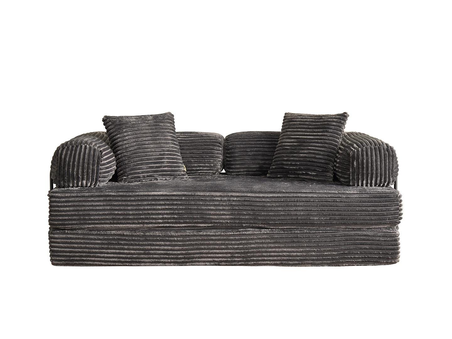 HOMLUX Convertible Full Sleeper Sofa, Gray, large