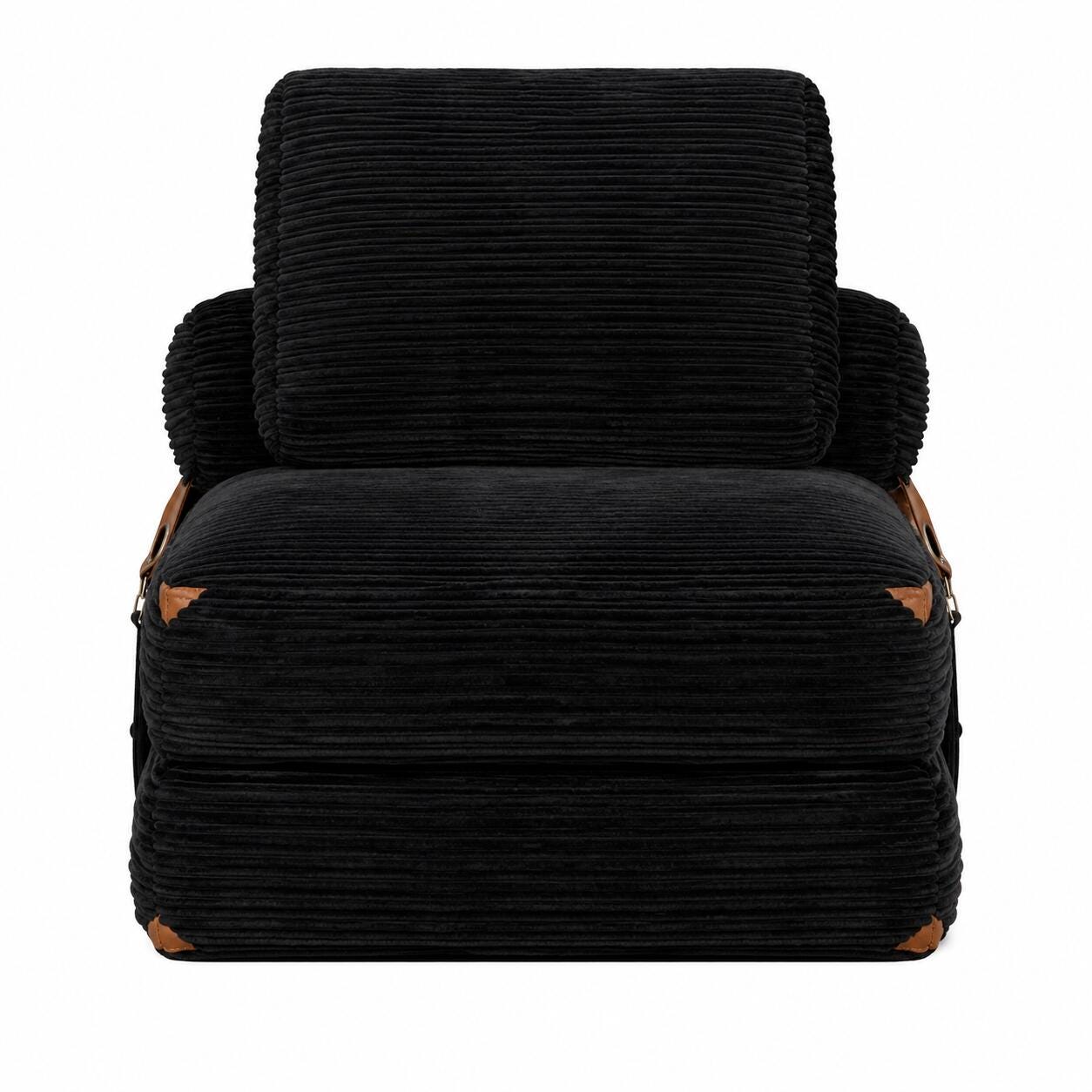 HOMLUX Single Convertible Full Sleeper Sofa, Black, large