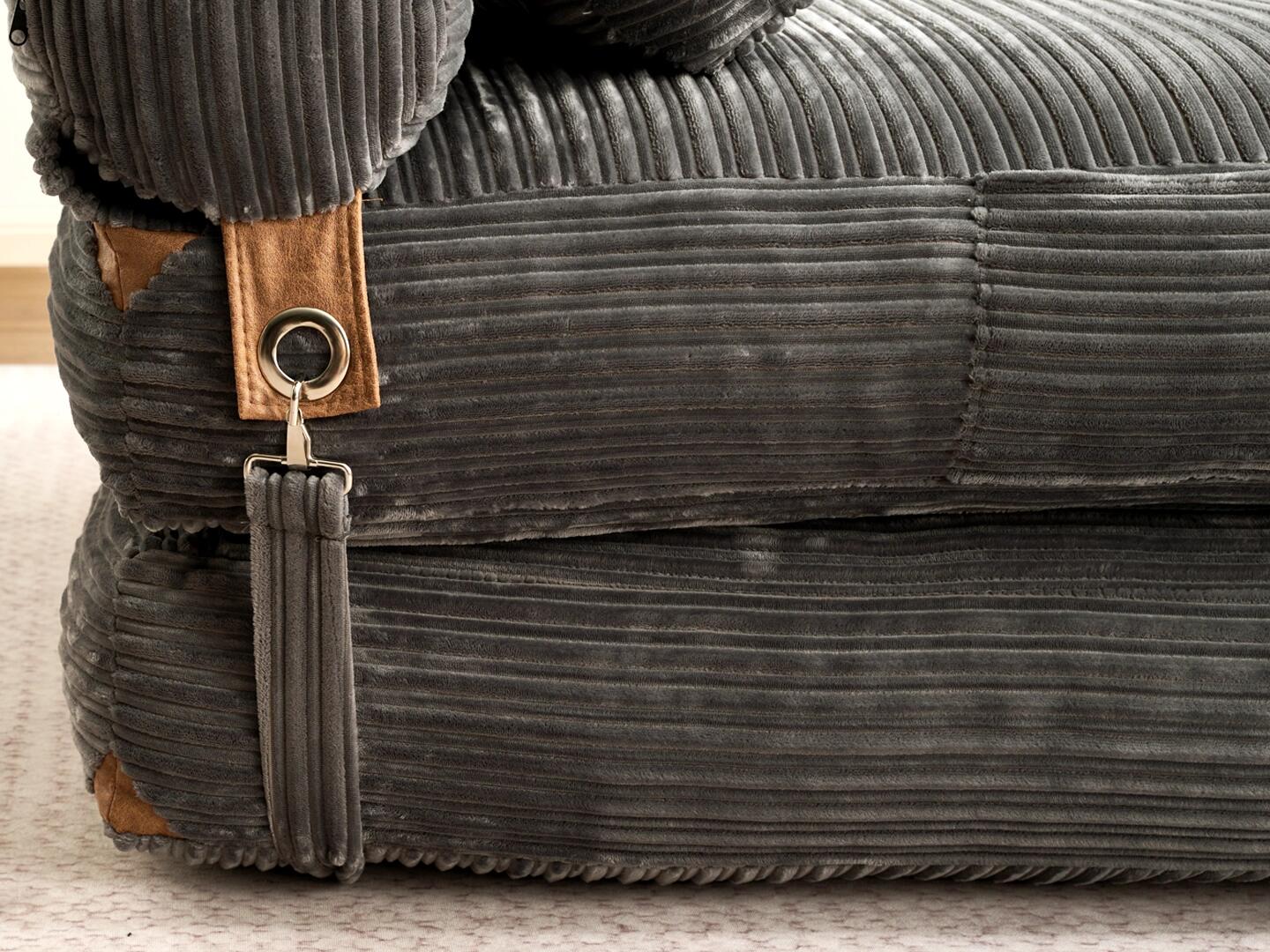 HOMLUX Single Convertible Full Sleeper Sofa, Gray, large