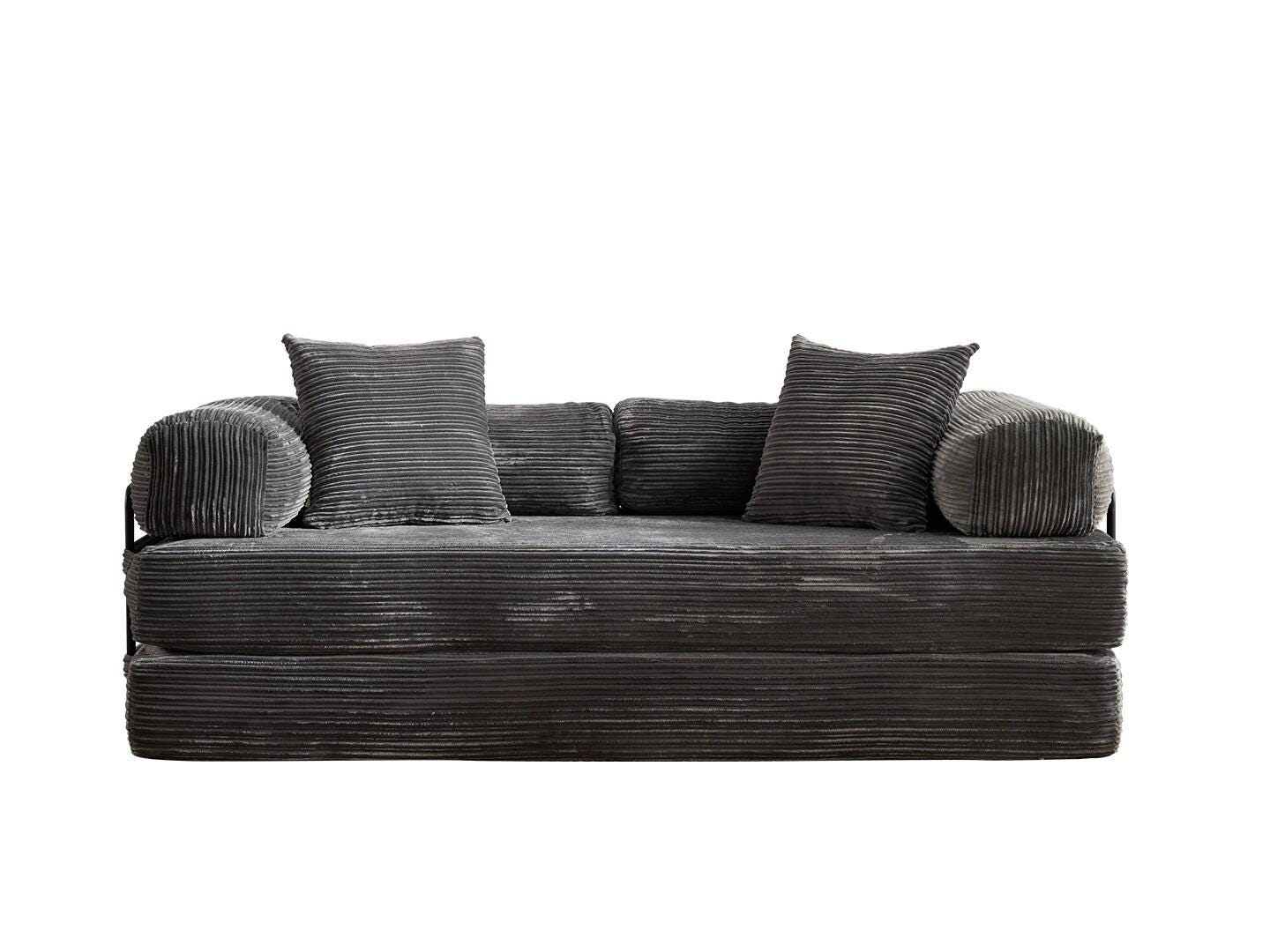HOMLUX Convertible Full Sleeper Sofa, Gray, large