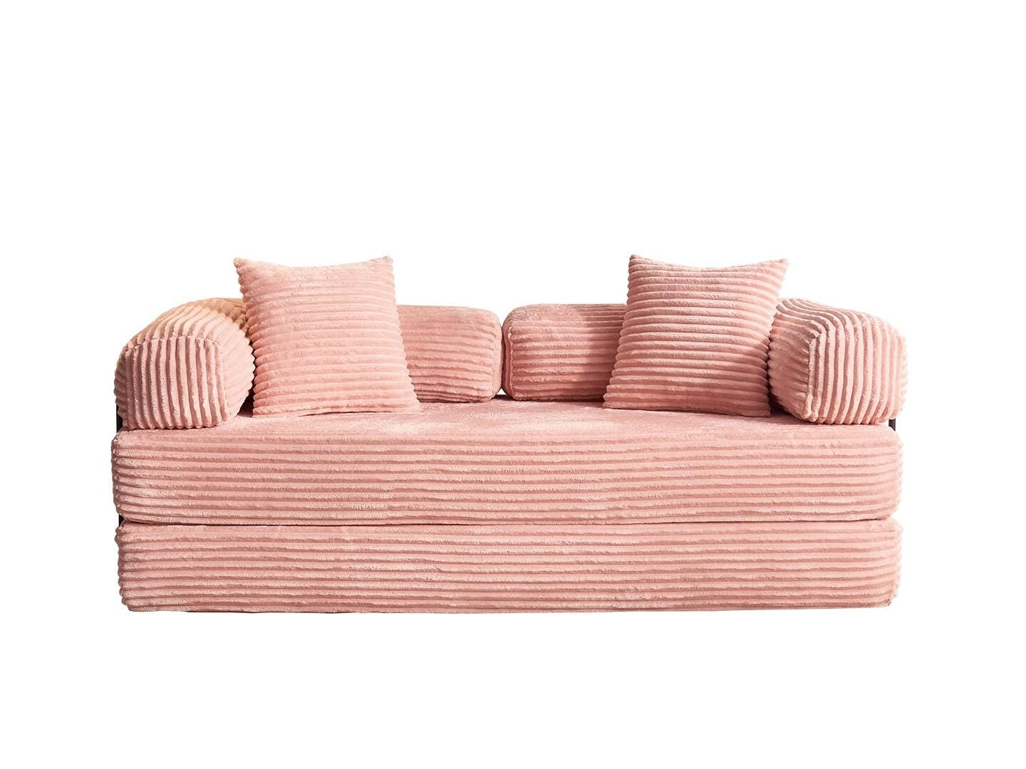 HOMLUX Convertible Full Sleeper Sofa, Pink, large