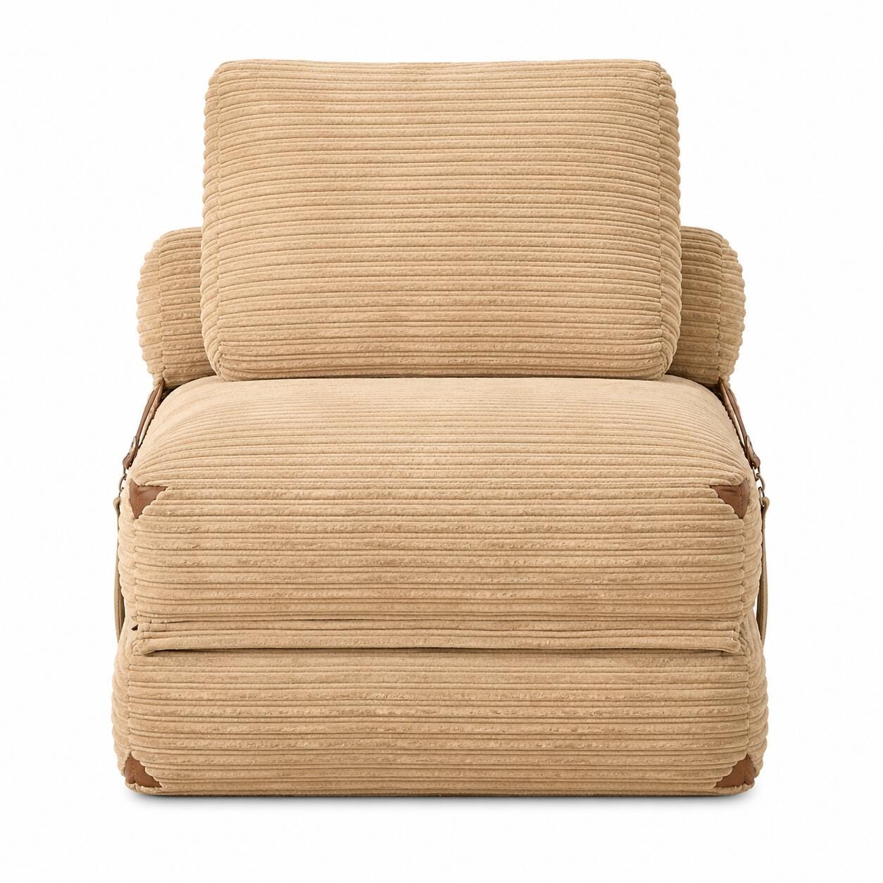 HOMLUX Single Convertible Full Sleeper Sofa, Beige, large