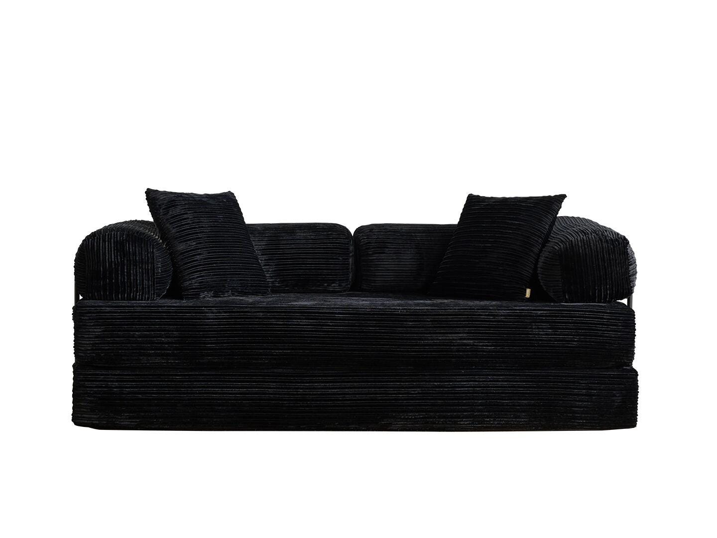 HOMLUX Convertible Full Sleeper Sofa, Black, large