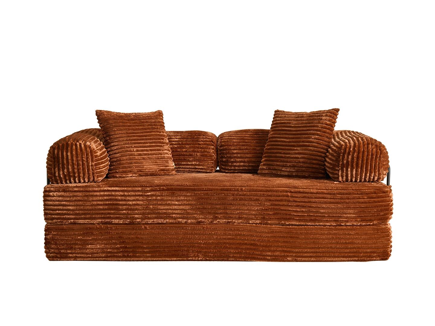 HOMLUX Convertible Full Sleeper Sofa, Brown, large