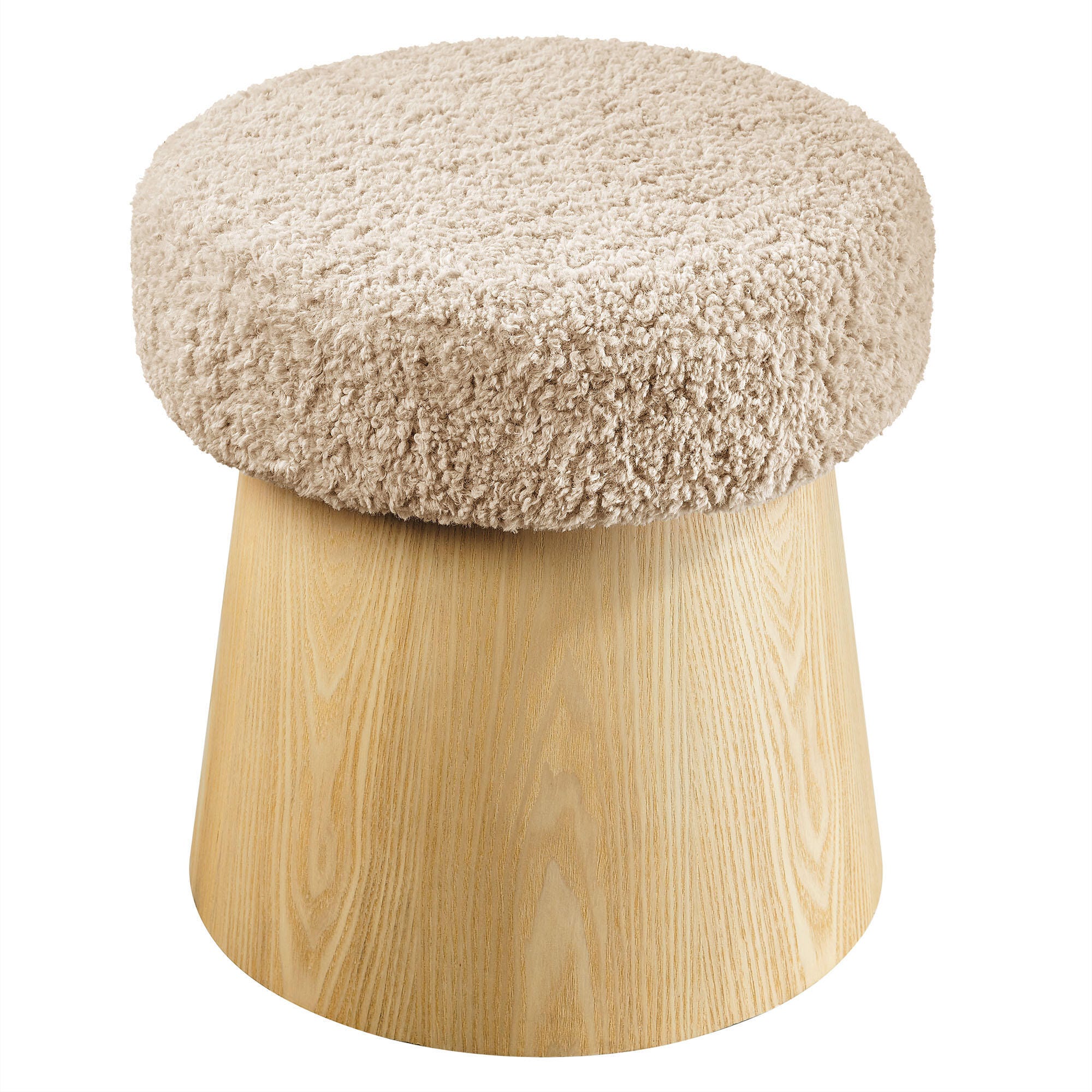 Modway Ketra Ottoman Footstool, Oatmeal/Oak, large