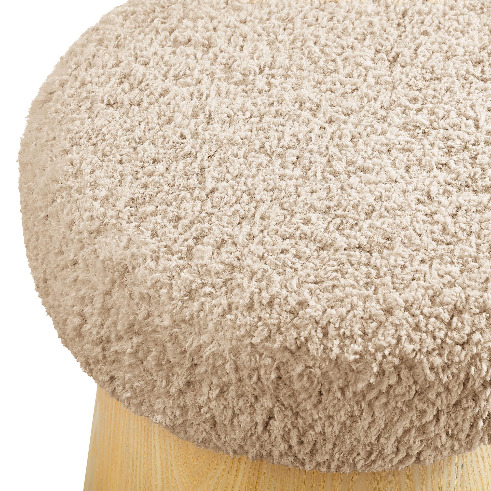 Modway Ketra Ottoman Footstool, Oatmeal/Oak, large