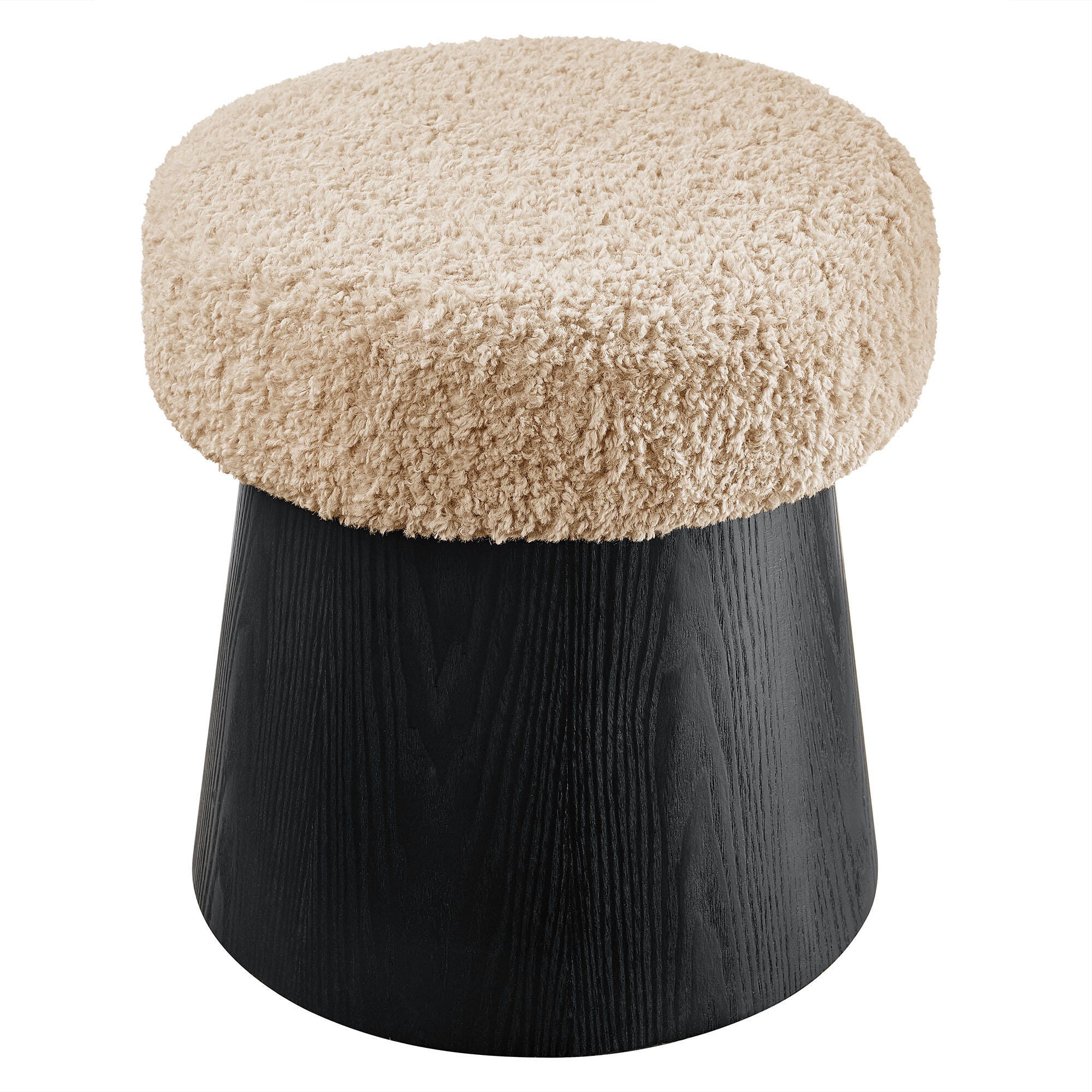 Modway Ketra Ottoman Footstool, Oatmeal/Black, large