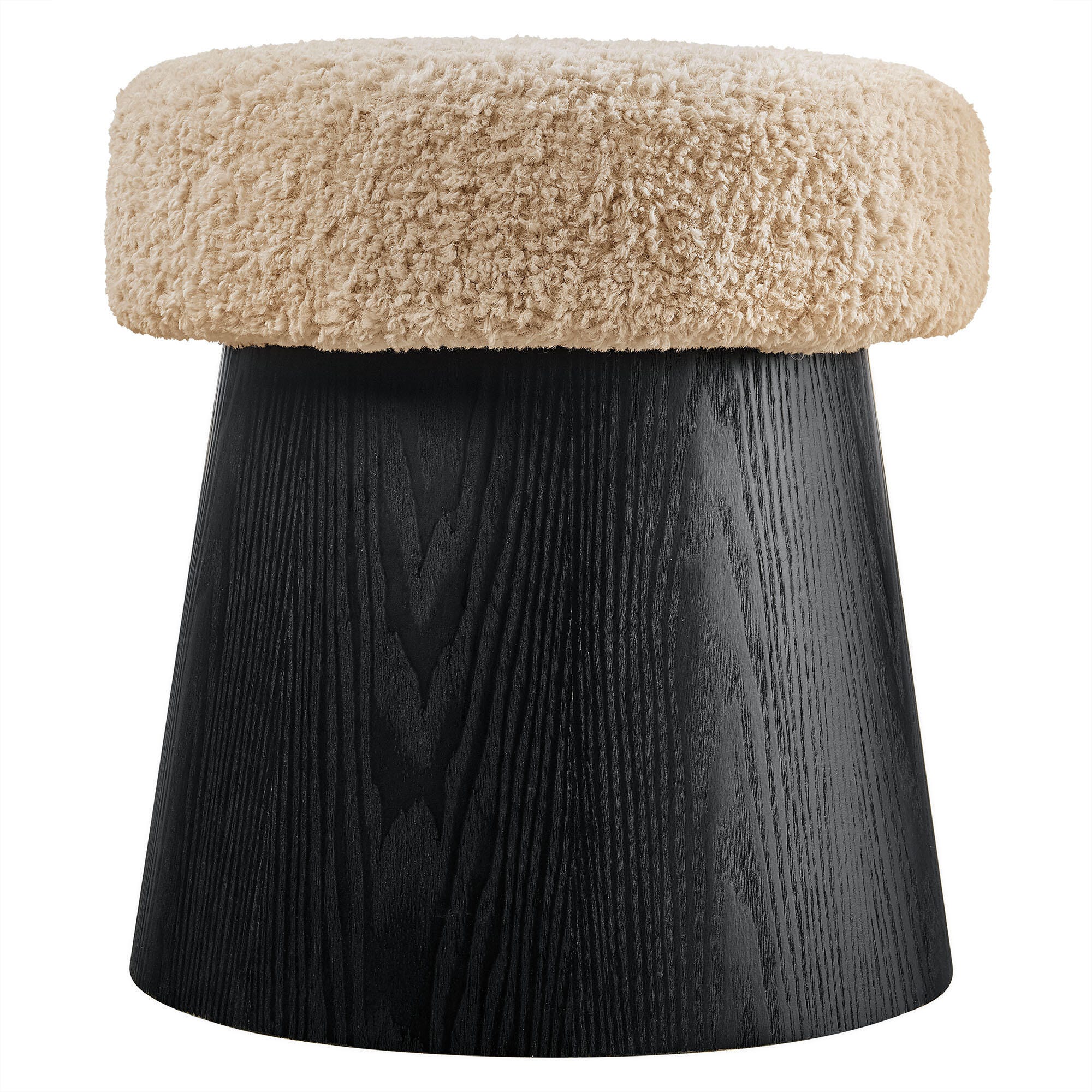 Modway Ketra Ottoman Footstool, Oatmeal/Black, large