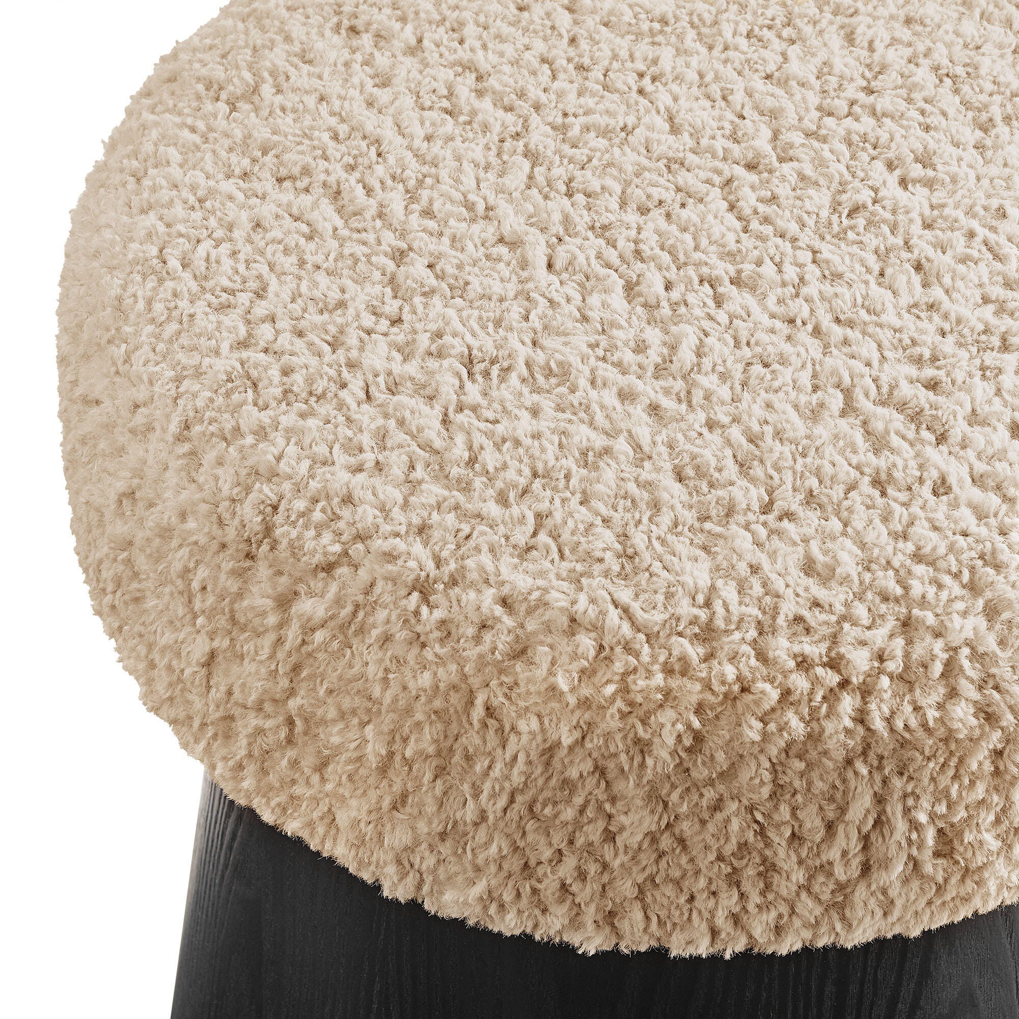 Modway Ketra Ottoman Footstool, Oatmeal/Black, large