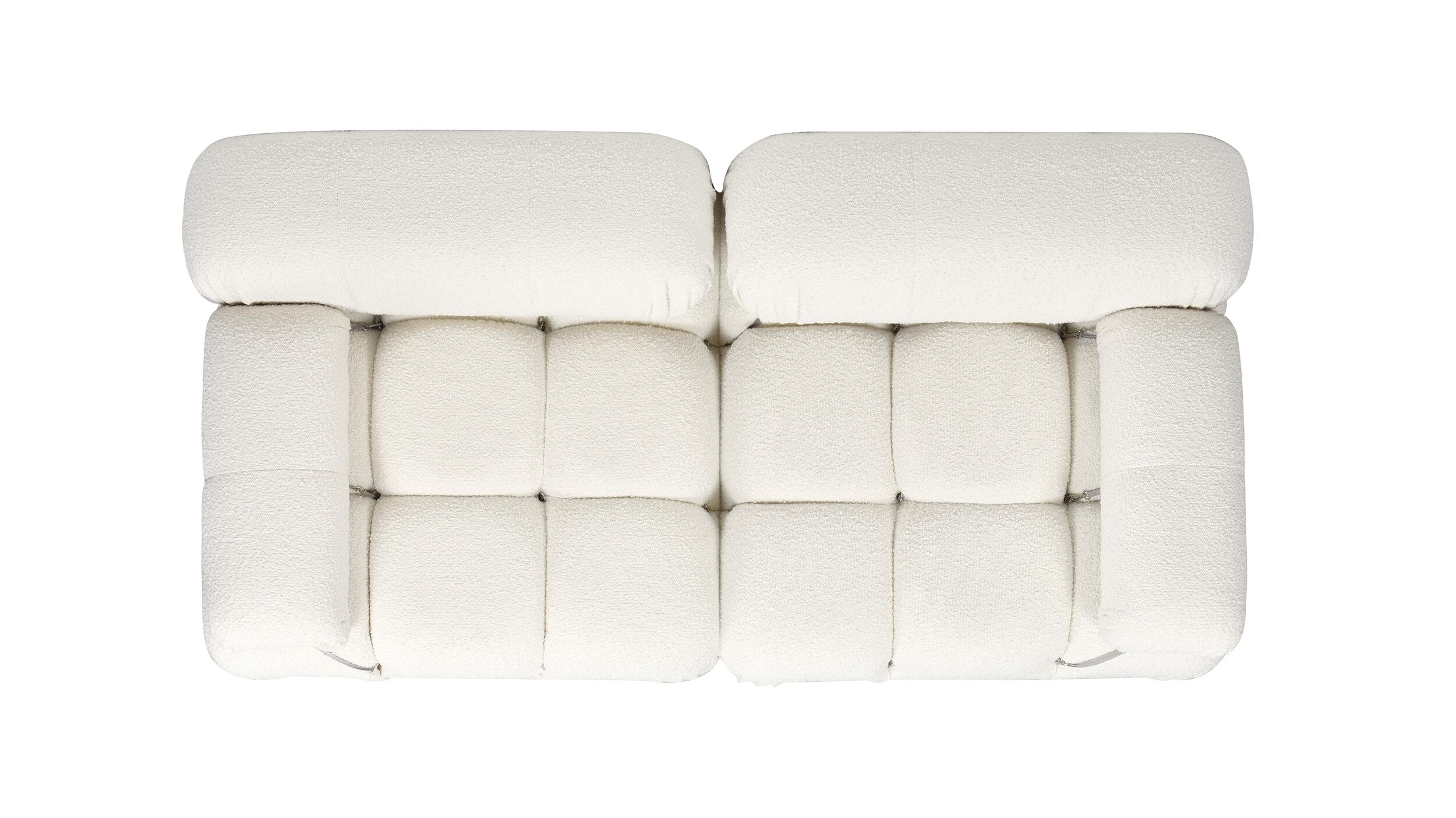 Jennifer Taylor Home Marcel Bubble Boucle Modular 2-Piece Loveseat Sofa, Ivory White, large
