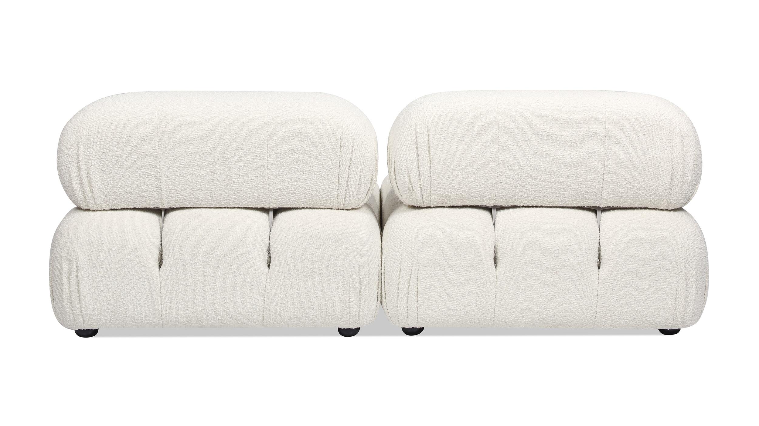 Jennifer Taylor Home Marcel Bubble Boucle Modular 2-Piece Loveseat Sofa, Ivory White, large