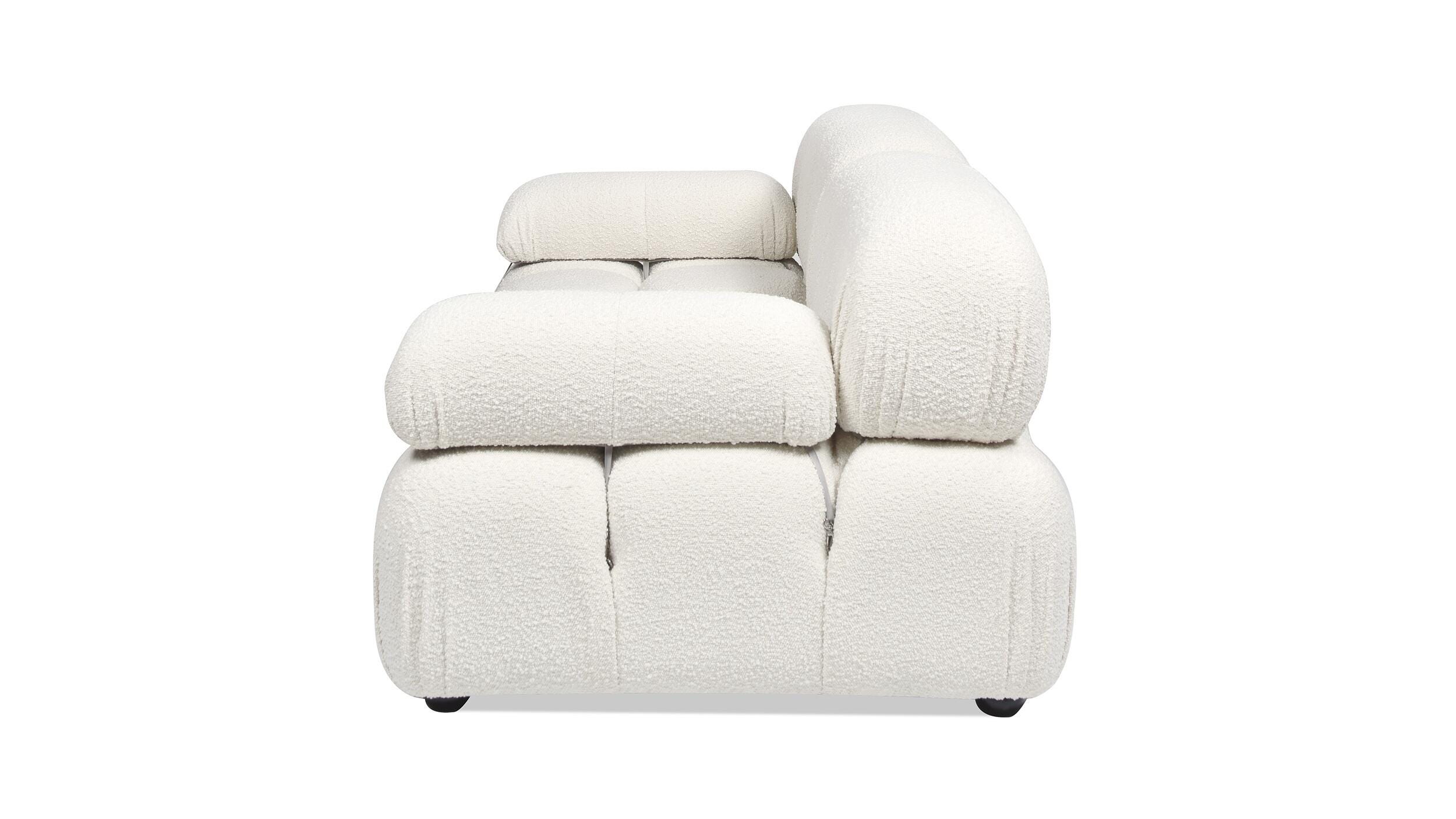 Jennifer Taylor Home Marcel Bubble Boucle Modular 2-Piece Loveseat Sofa, Ivory White, large
