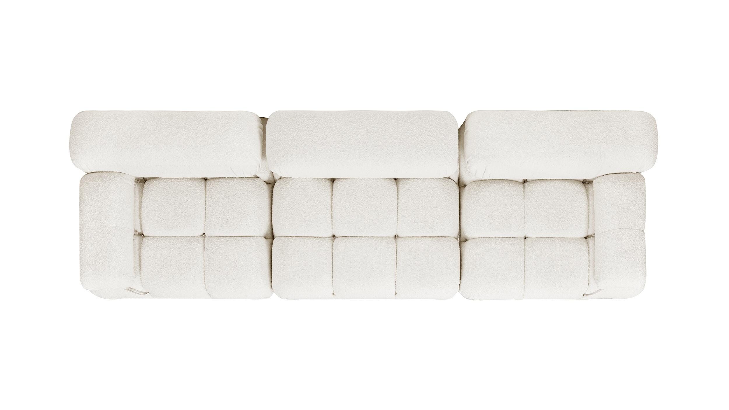 Jennifer Taylor Home Marcel Bubble Boucle Modular 3-Piece Sofa, Ivory White, large