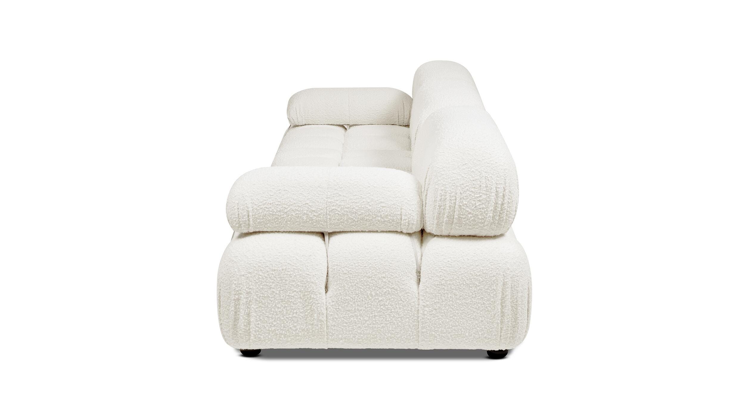 Jennifer Taylor Home Marcel Bubble Boucle Modular 3-Piece Sofa, Ivory White, large