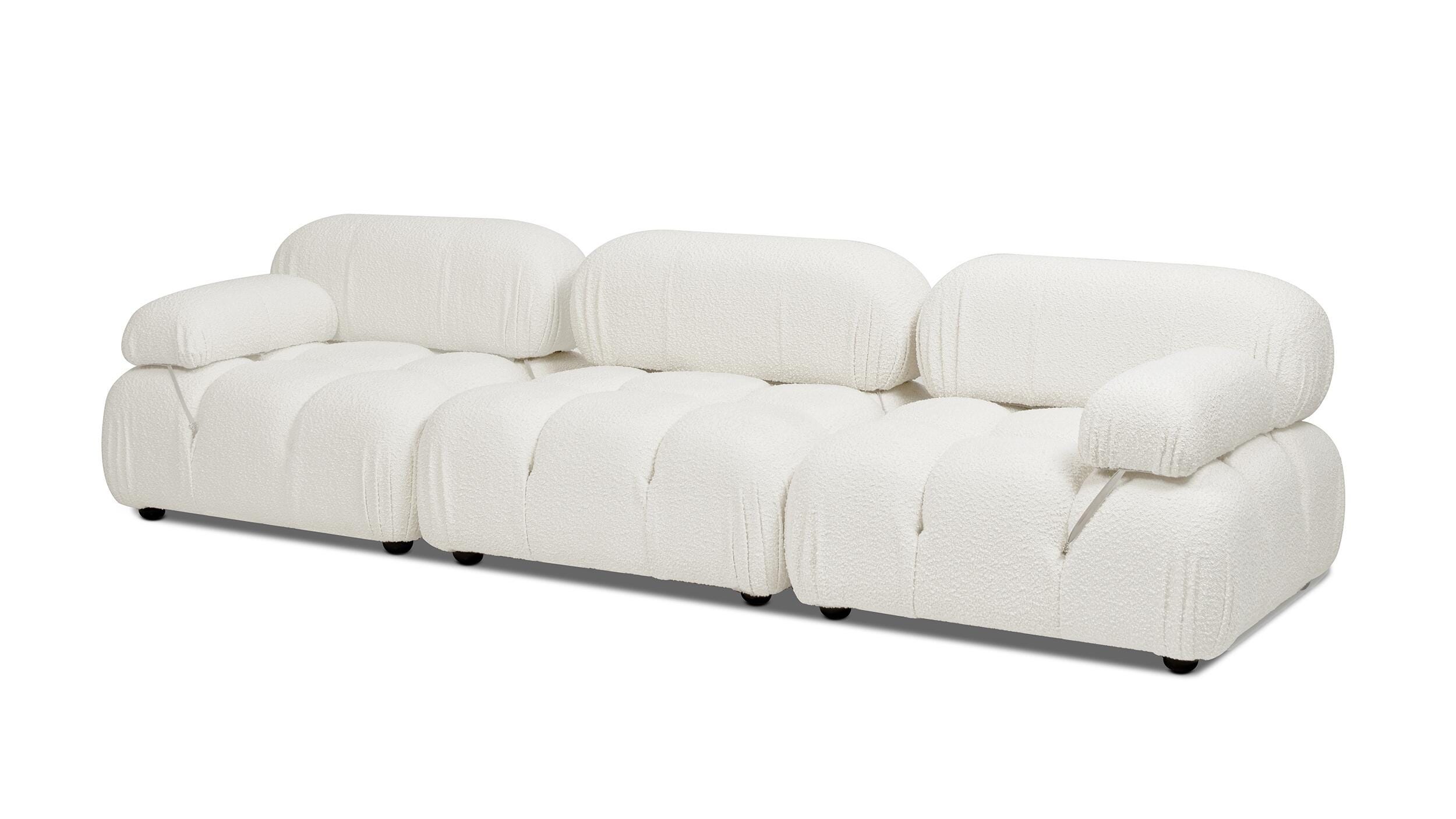 Jennifer Taylor Home Marcel Bubble Boucle Modular 3-Piece Sofa, Ivory White, large