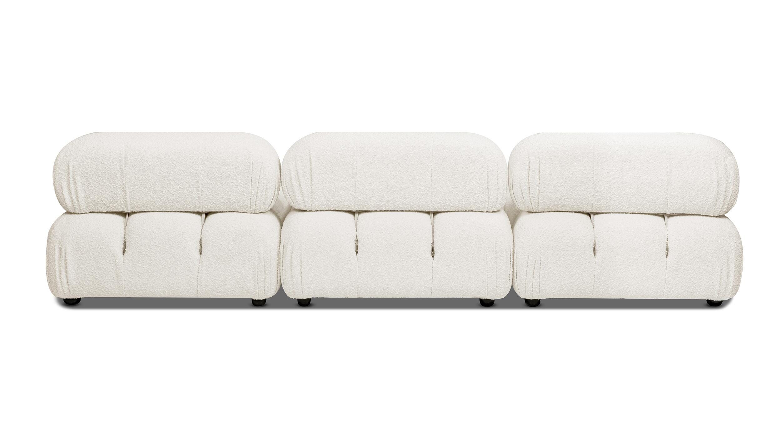 Jennifer Taylor Home Marcel Bubble Boucle Modular 3-Piece Sofa, Ivory White, large