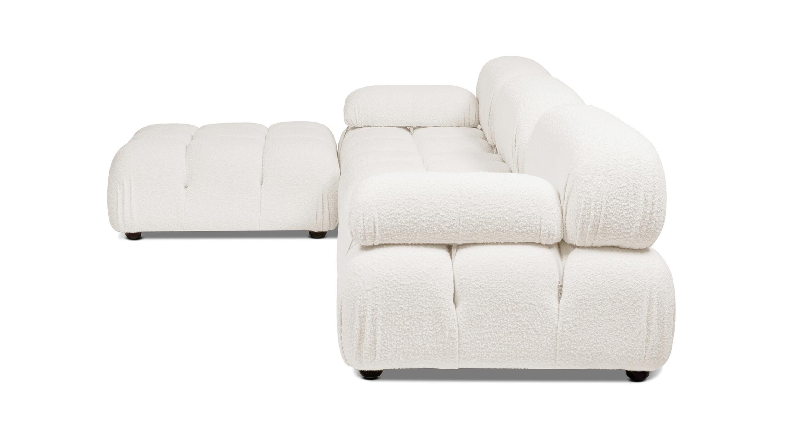 Jennifer Taylor Home Marcel Bubble Boucle Modular 4-Piece Reversible Sectional Sofa, Ivory White, large
