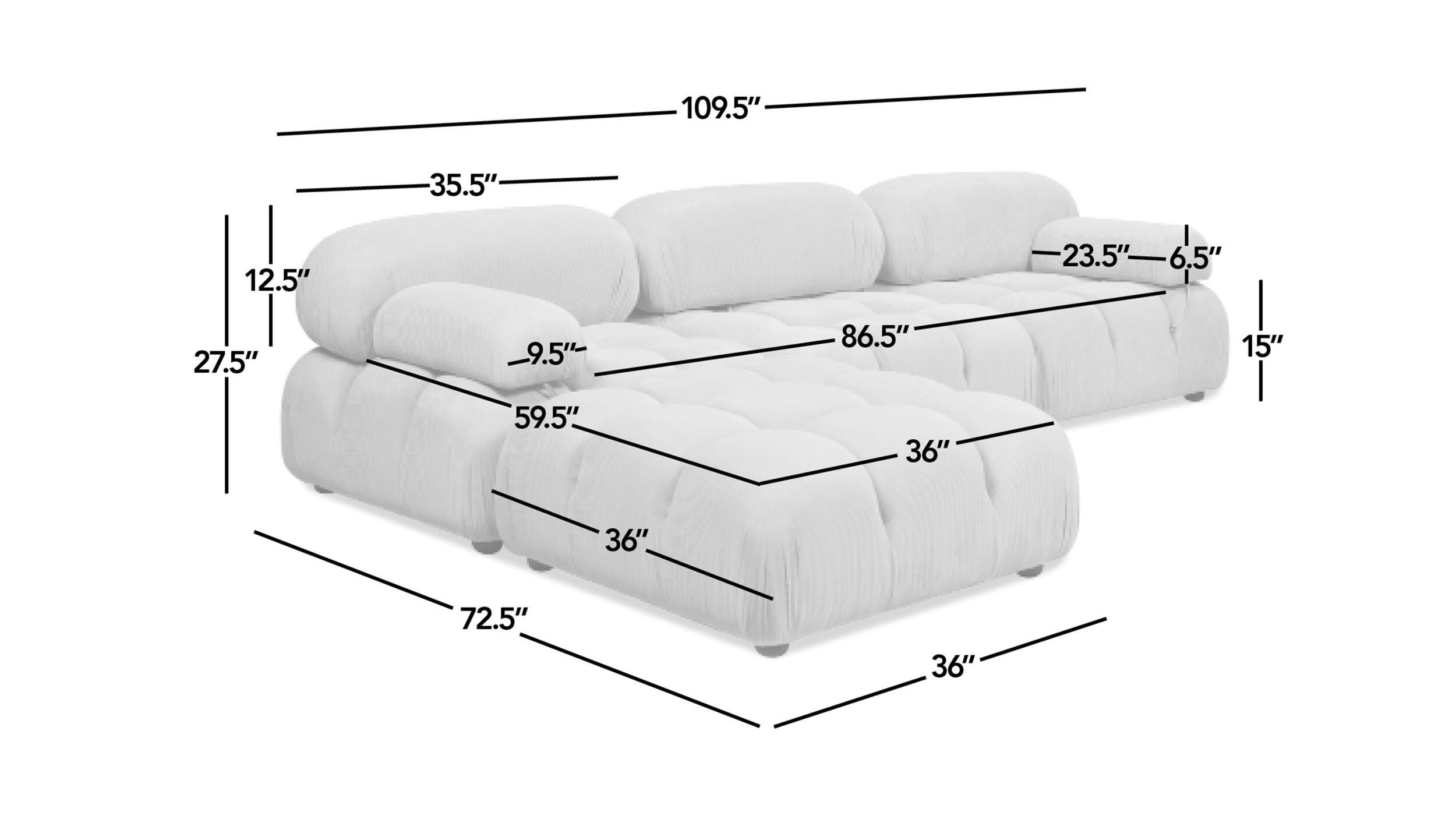 Jennifer Taylor Home Marcel Bubble Boucle Modular 4-Piece Reversible Sectional Sofa, Ivory White, large