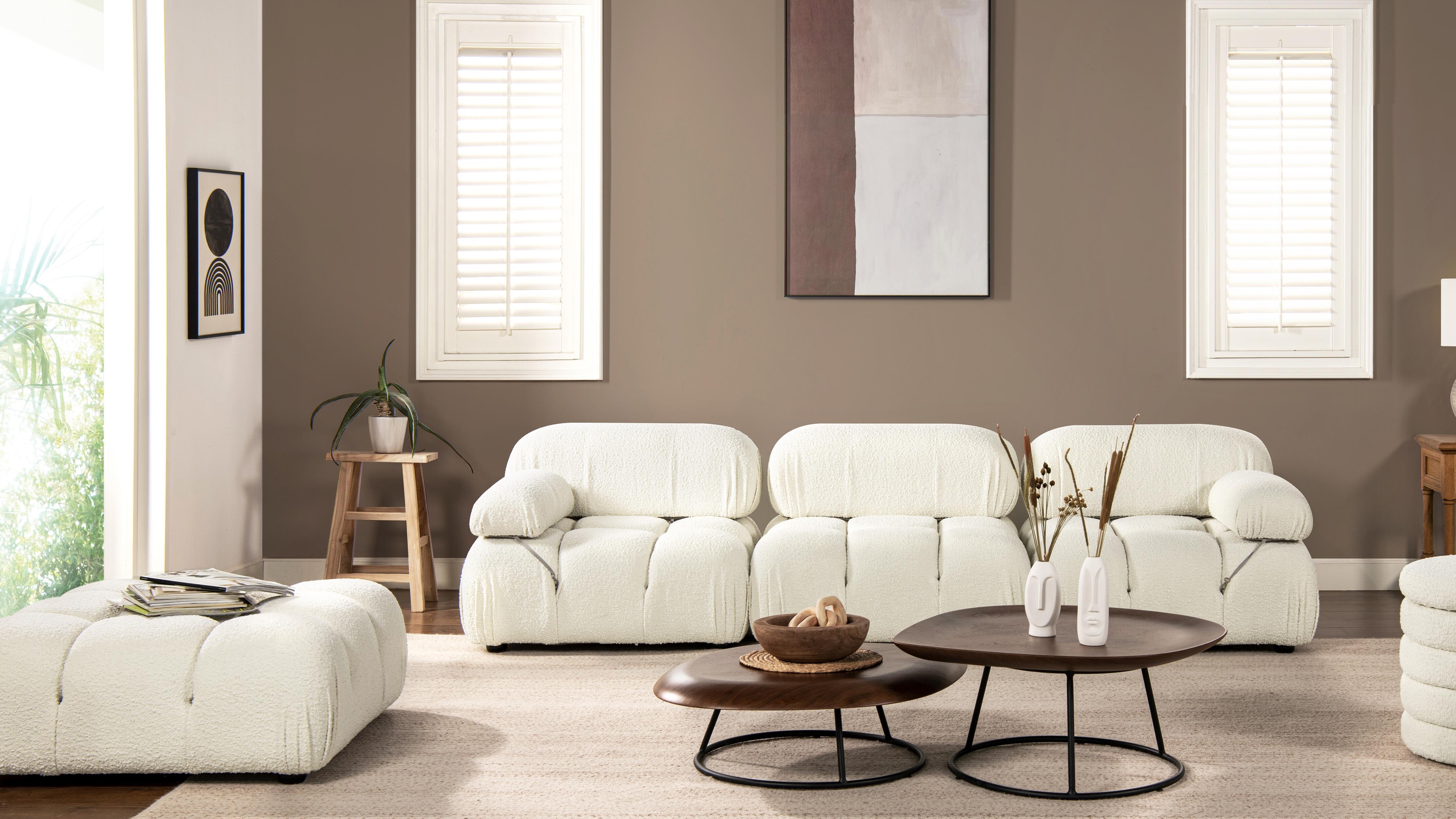 Jennifer Taylor Home Marcel Bubble Boucle Modular 4-Piece Reversible Sectional Sofa, Ivory White, large