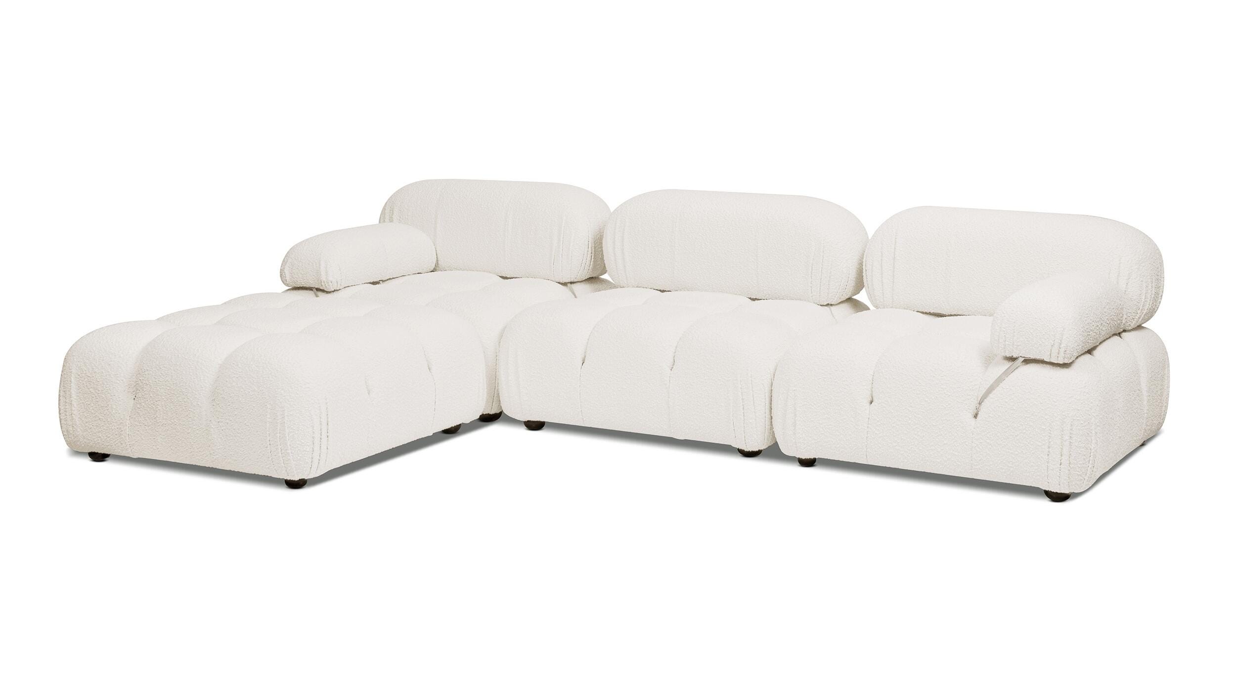 Jennifer Taylor Home Marcel Bubble Boucle Modular 4-Piece Reversible Sectional Sofa, Ivory White, large