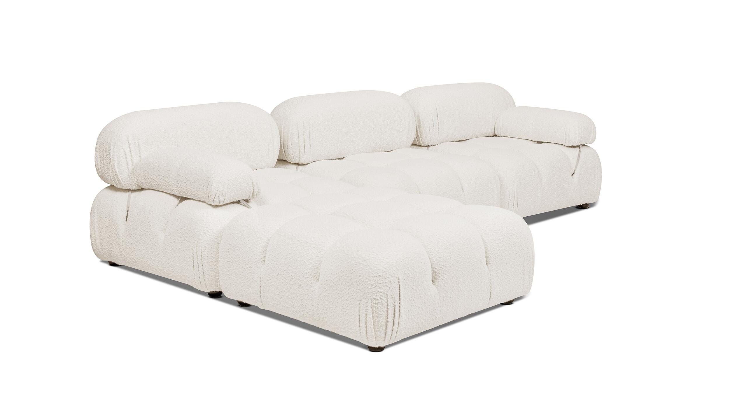 Jennifer Taylor Home Marcel Bubble Boucle Modular 4-Piece Reversible Sectional Sofa, Ivory White, large