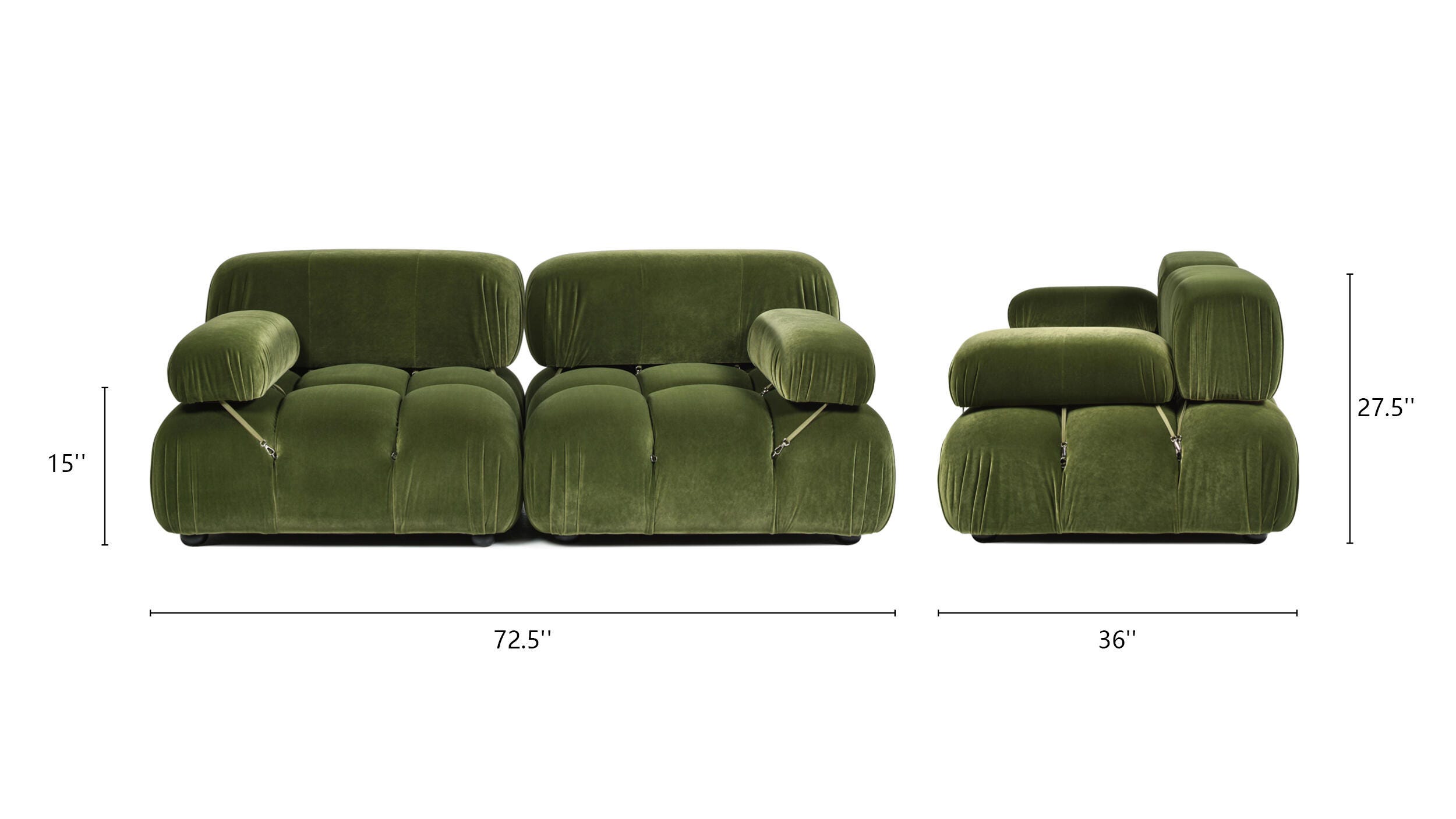 Jennifer Taylor Home Marcel Loveseat, Olive Green, large