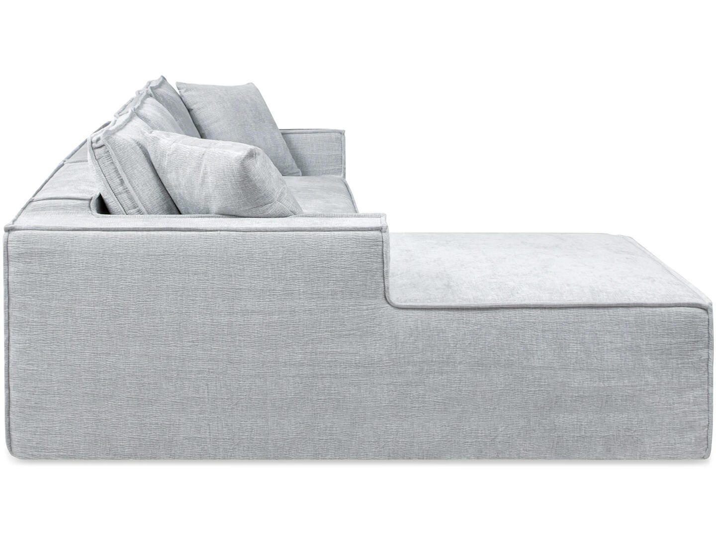 Jennifer Taylor Home Brenley 2-Piece Sectional Sofa, Ash Gray, large