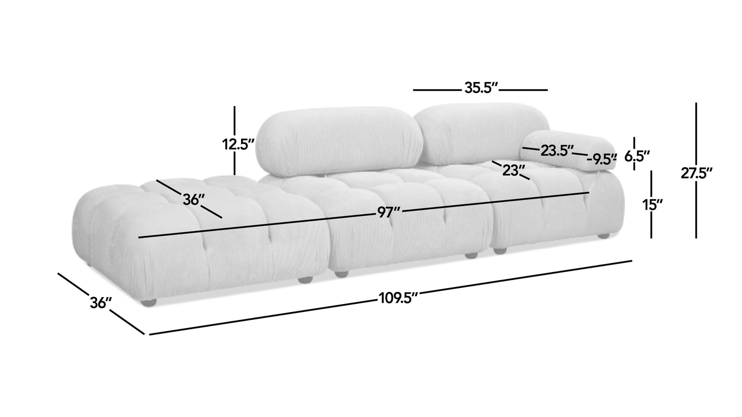 Jennifer Taylor Home Marcel Sofa Chaise, , large