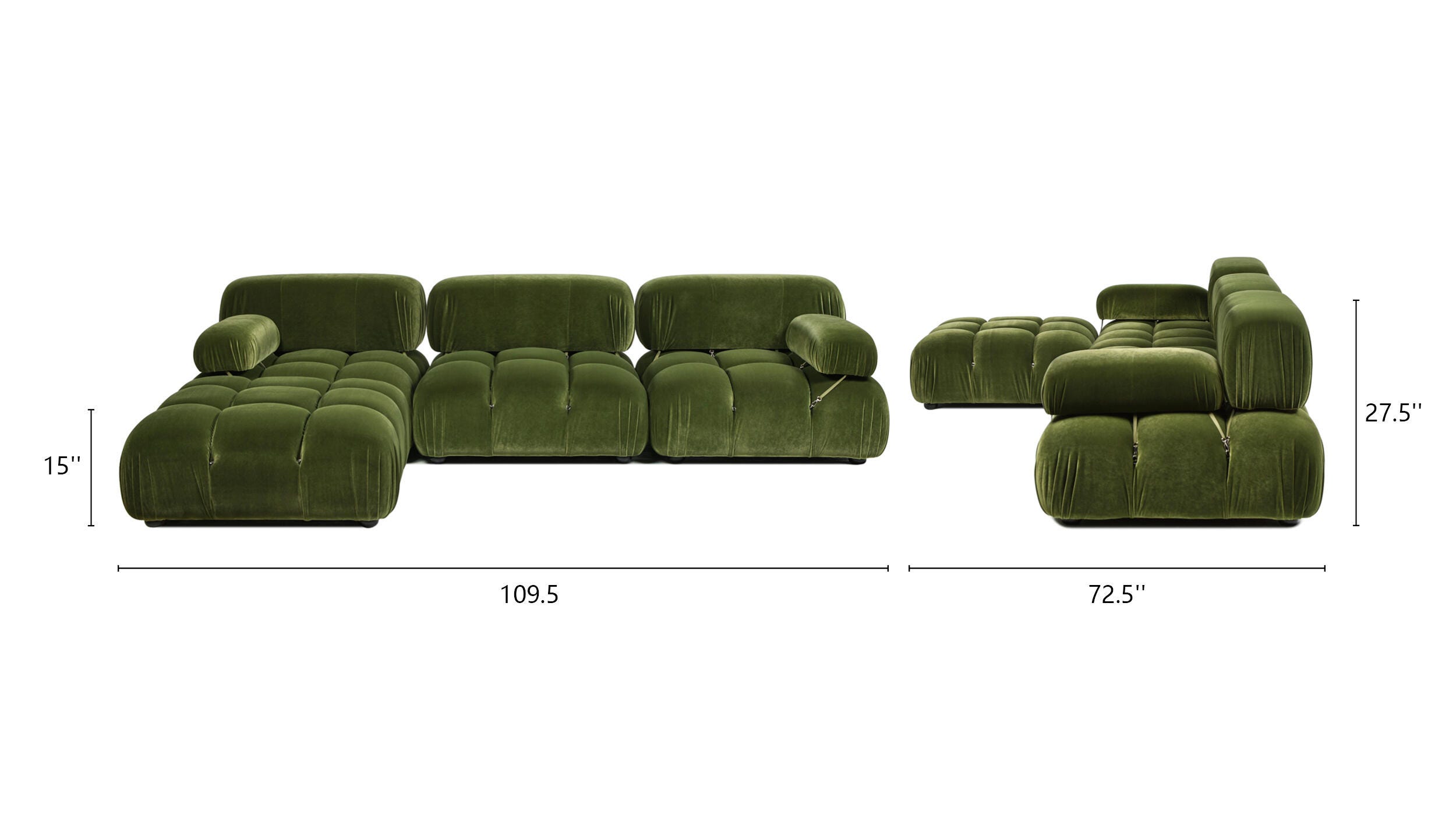 Jennifer Taylor Home Marcel Reversible Sectional, Olive Green, large