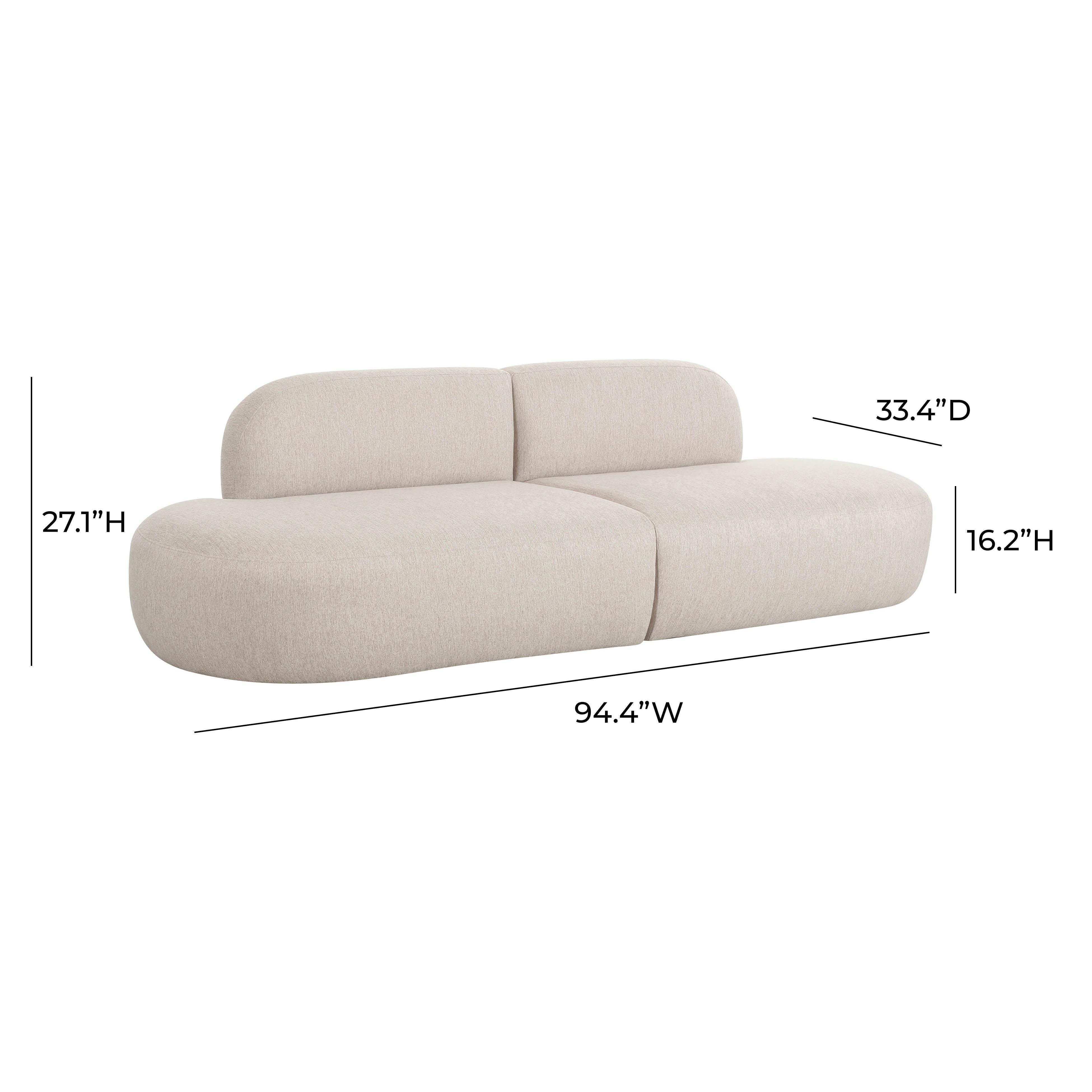 TOV Furniture Broohah Sofa, Beige, large