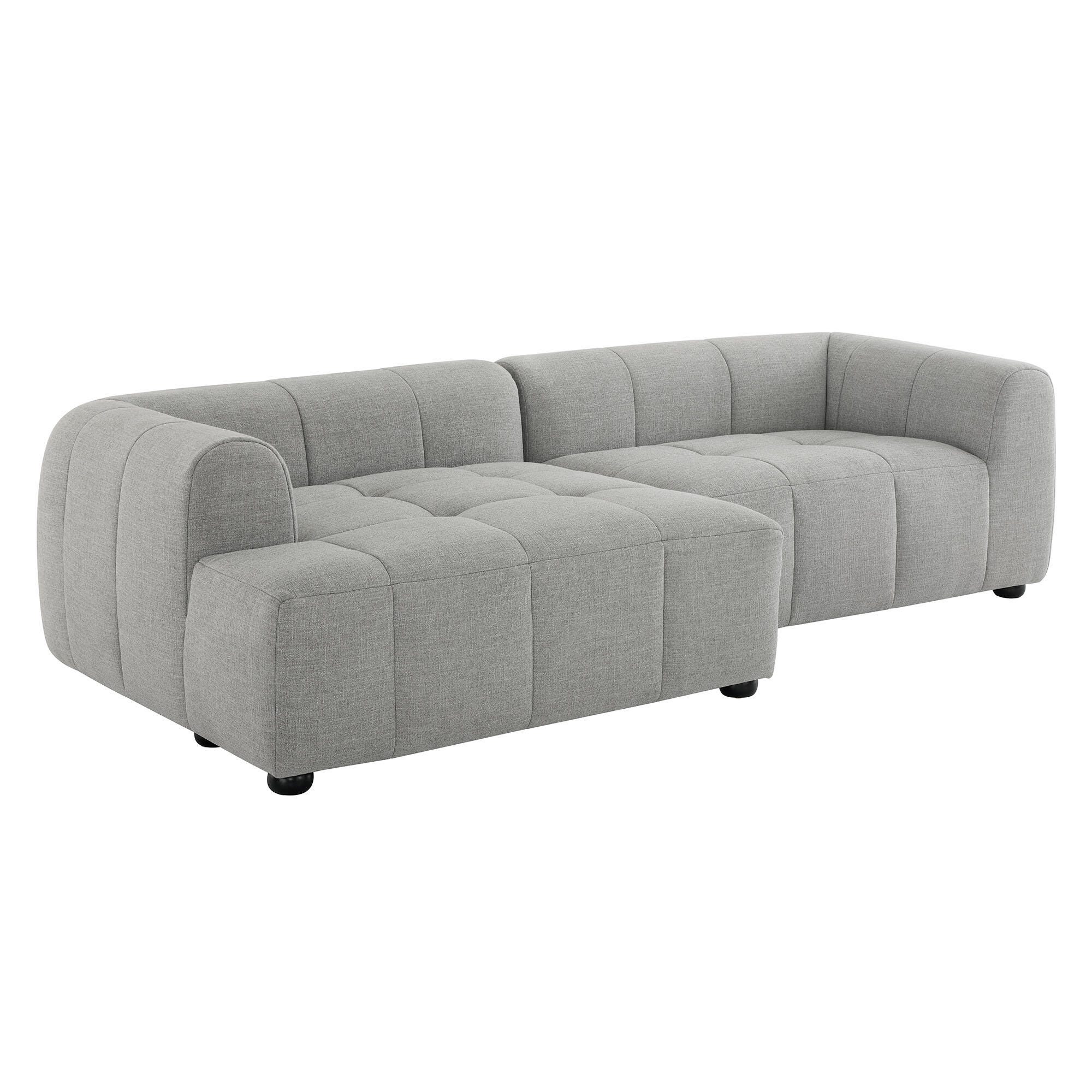 Modway Liana 2-Piece Sectional with Chaise, Pewter, large