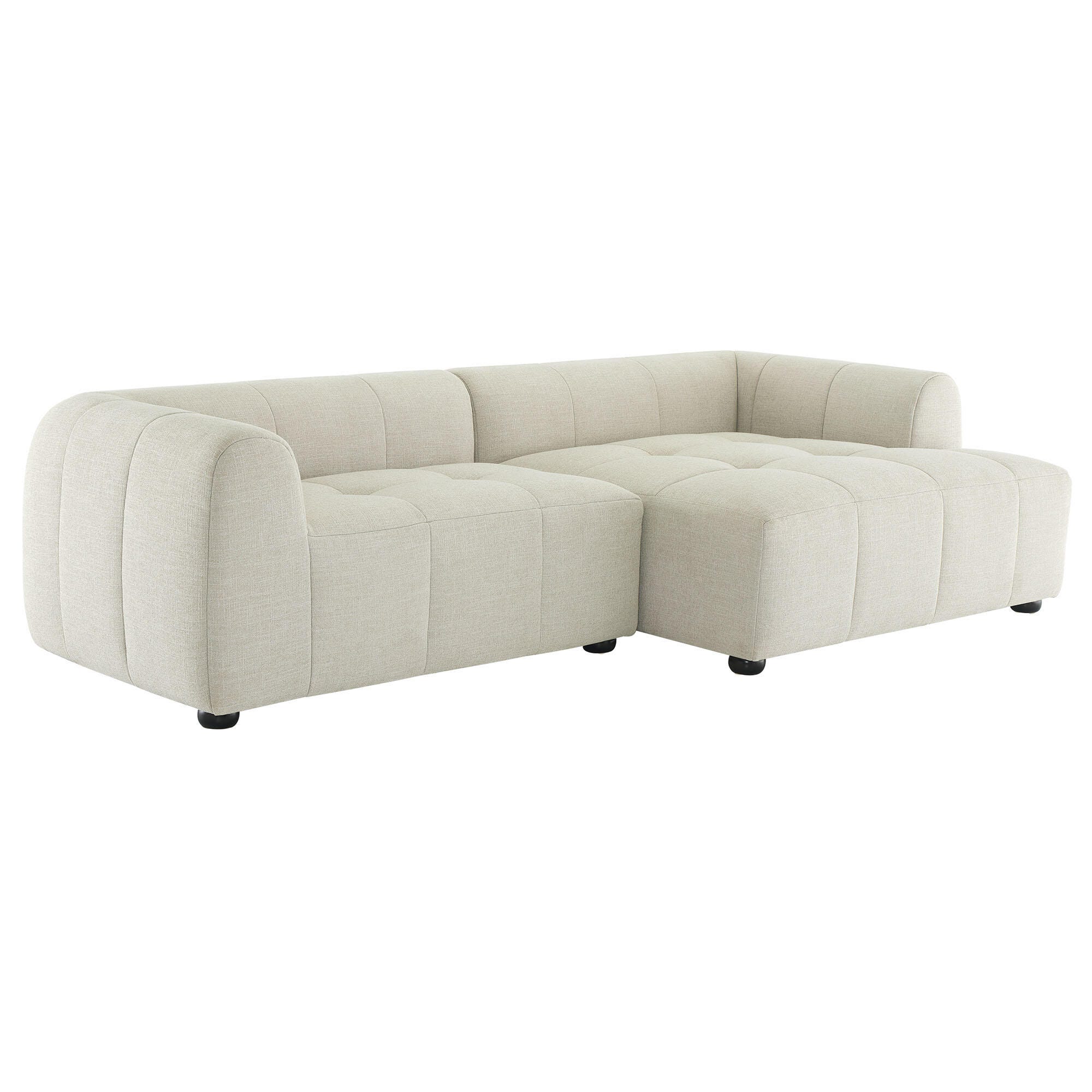 Modway Liana 2-Piece Sectional with Chaise, Linen, large