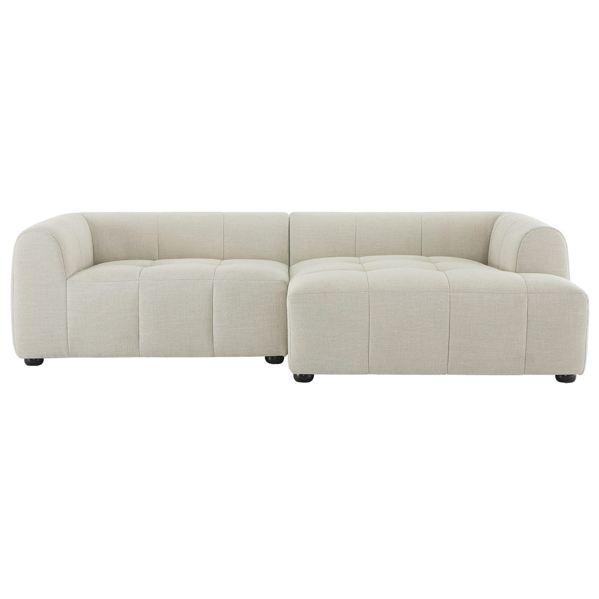 Modway Liana 2-Piece Sectional with Chaise, Linen, large