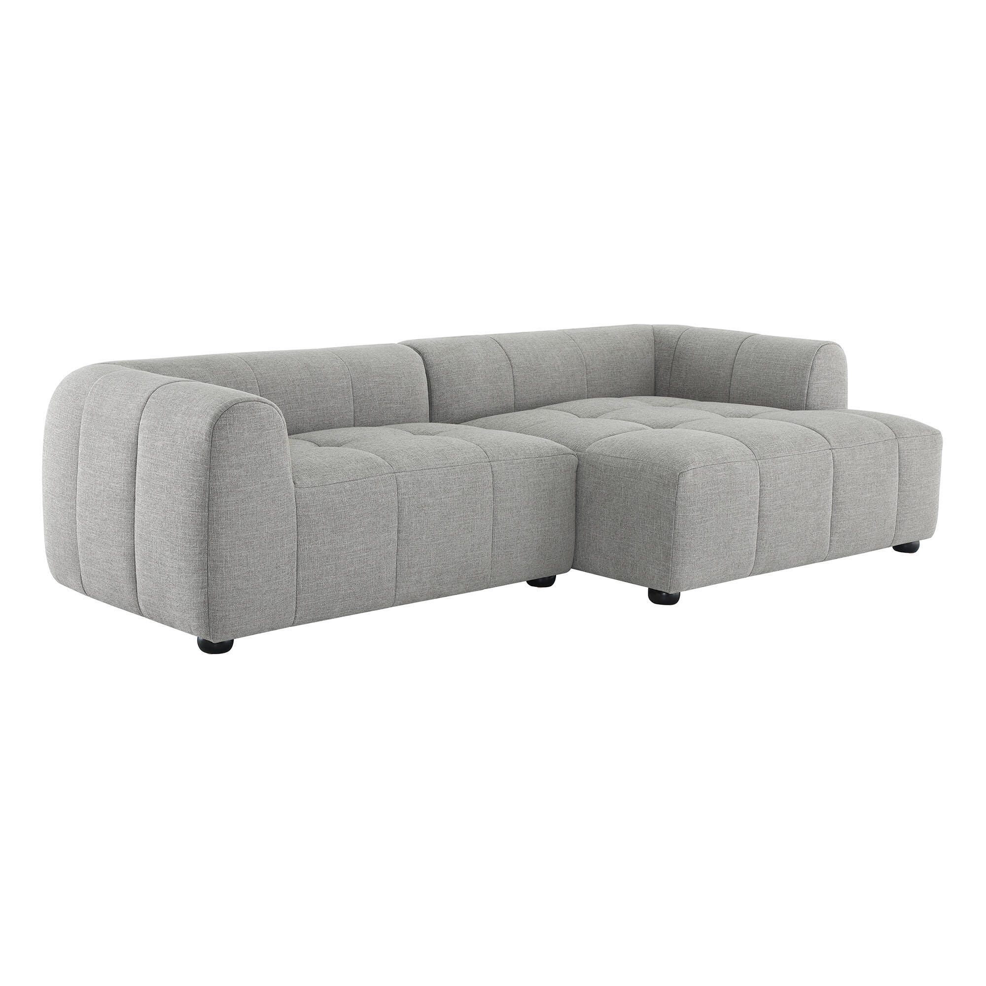 Modway Liana 2-Piece Sectional with Chaise, Pewter, large