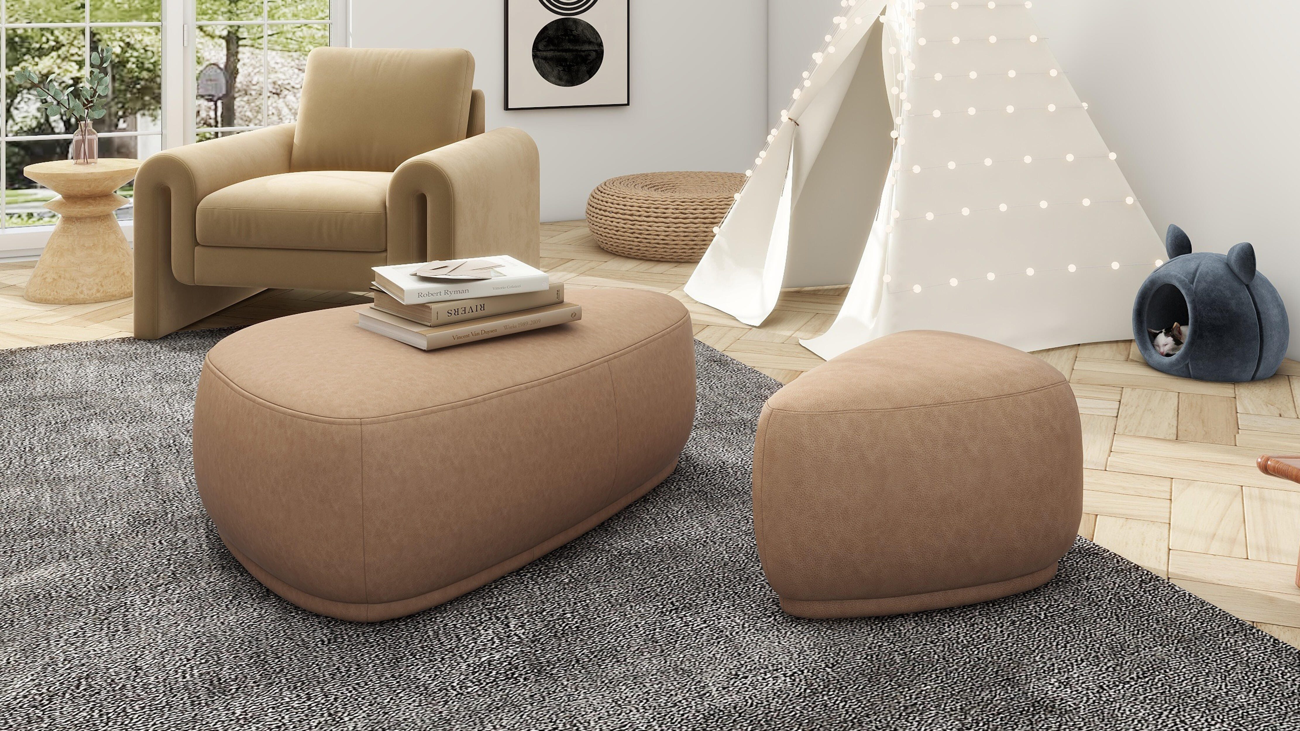 Jennifer Taylor Home Pebble Ottoman Set, , large