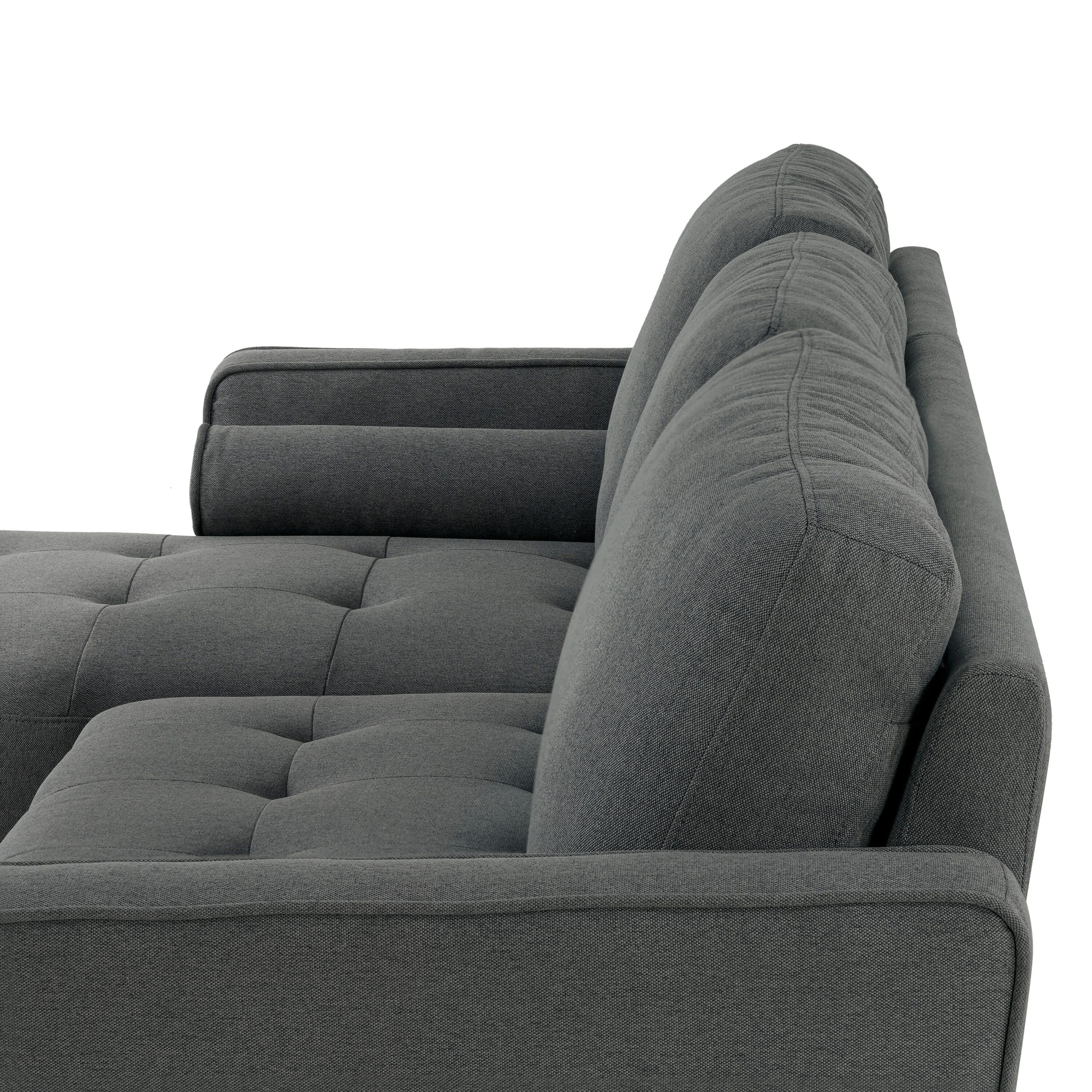 Studio Living Lansing Sectional Futon, Grey, large