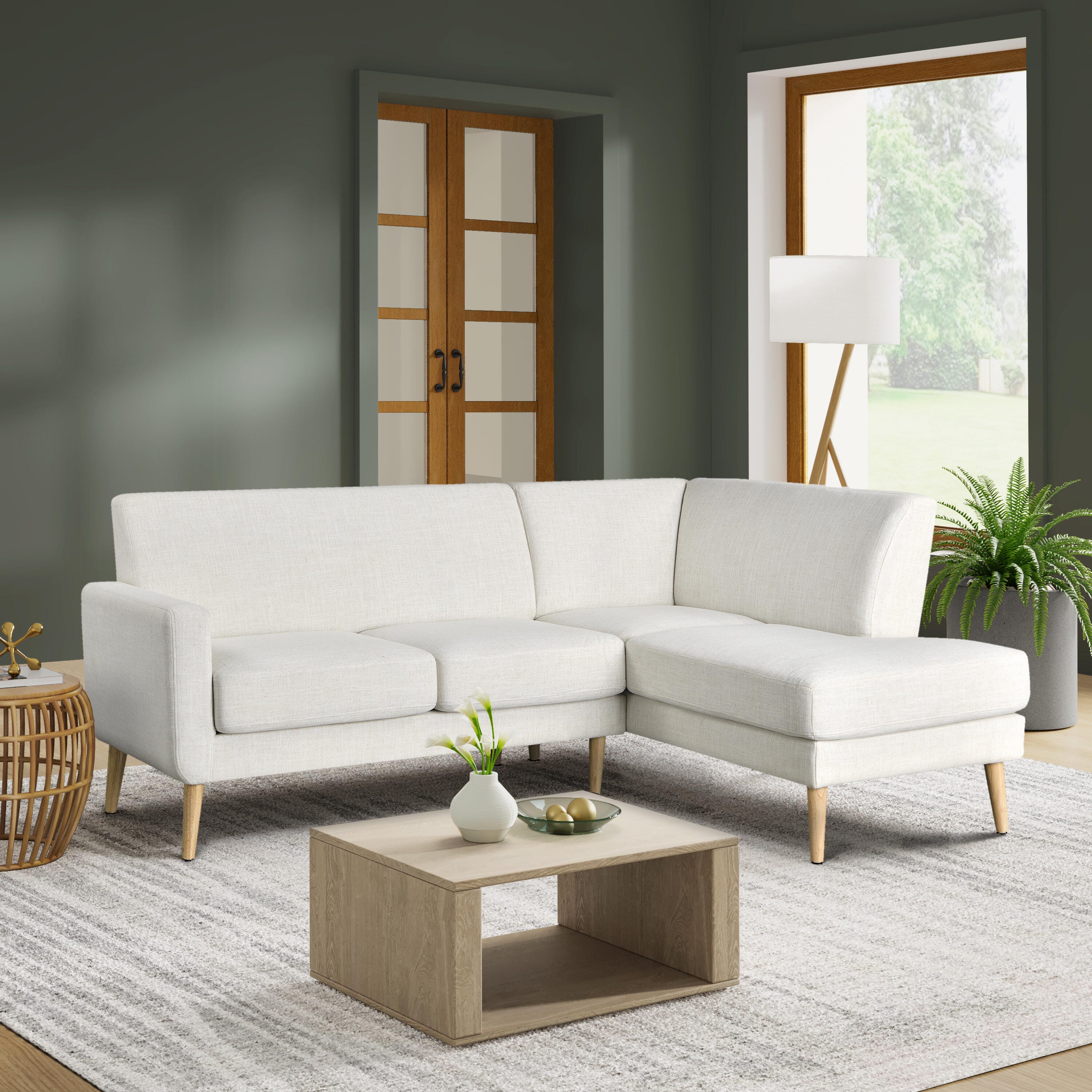 Studio Living Sienna Sectional Futon, Cream, rollover