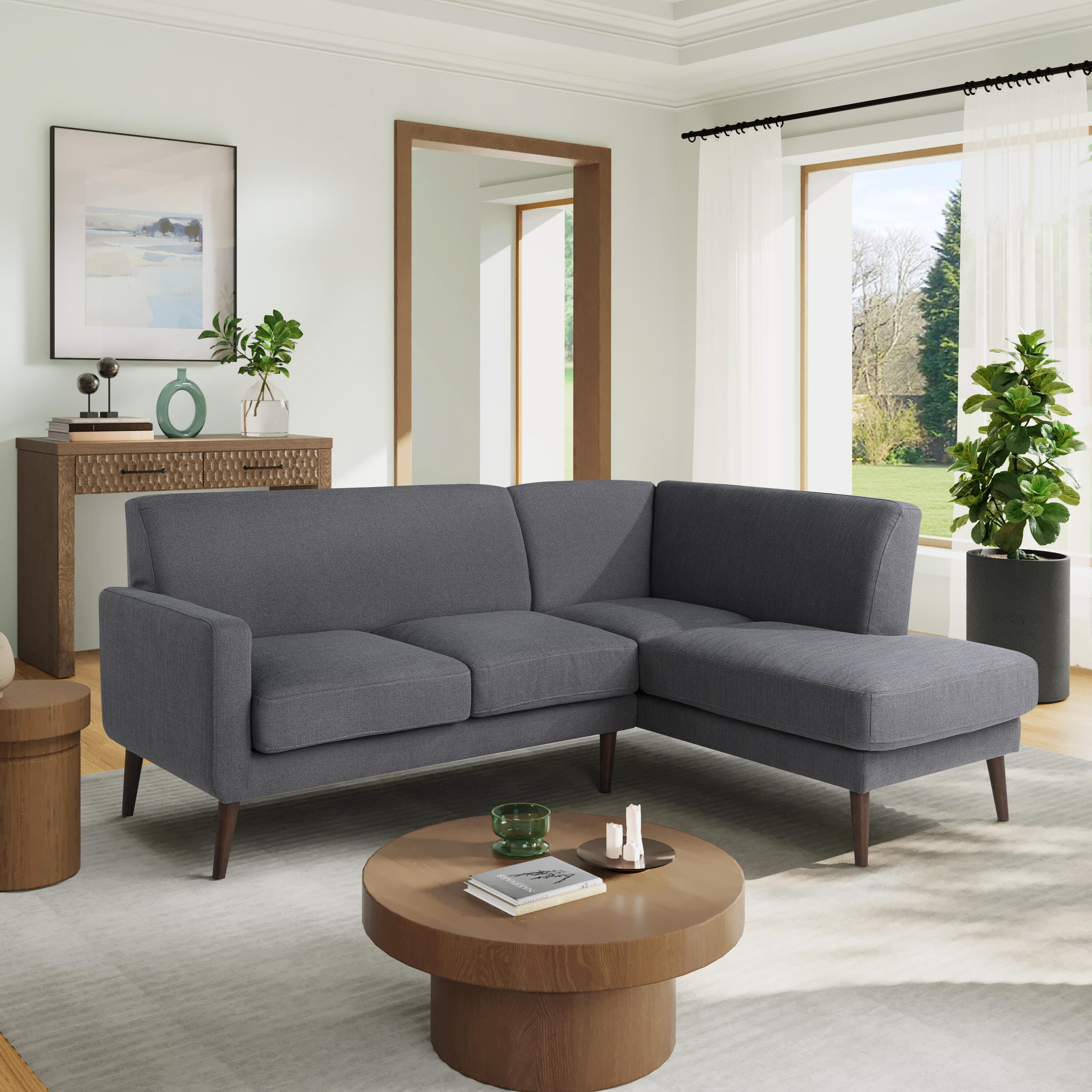 Studio Living Sienna Sectional Futon, Charcoal, rollover