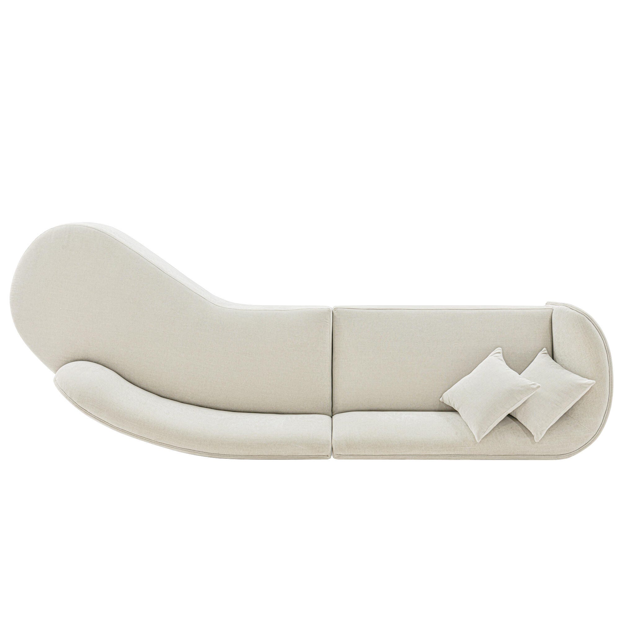 Manhattan Comfort Daria 2-Piece Sectional, Ivory, large