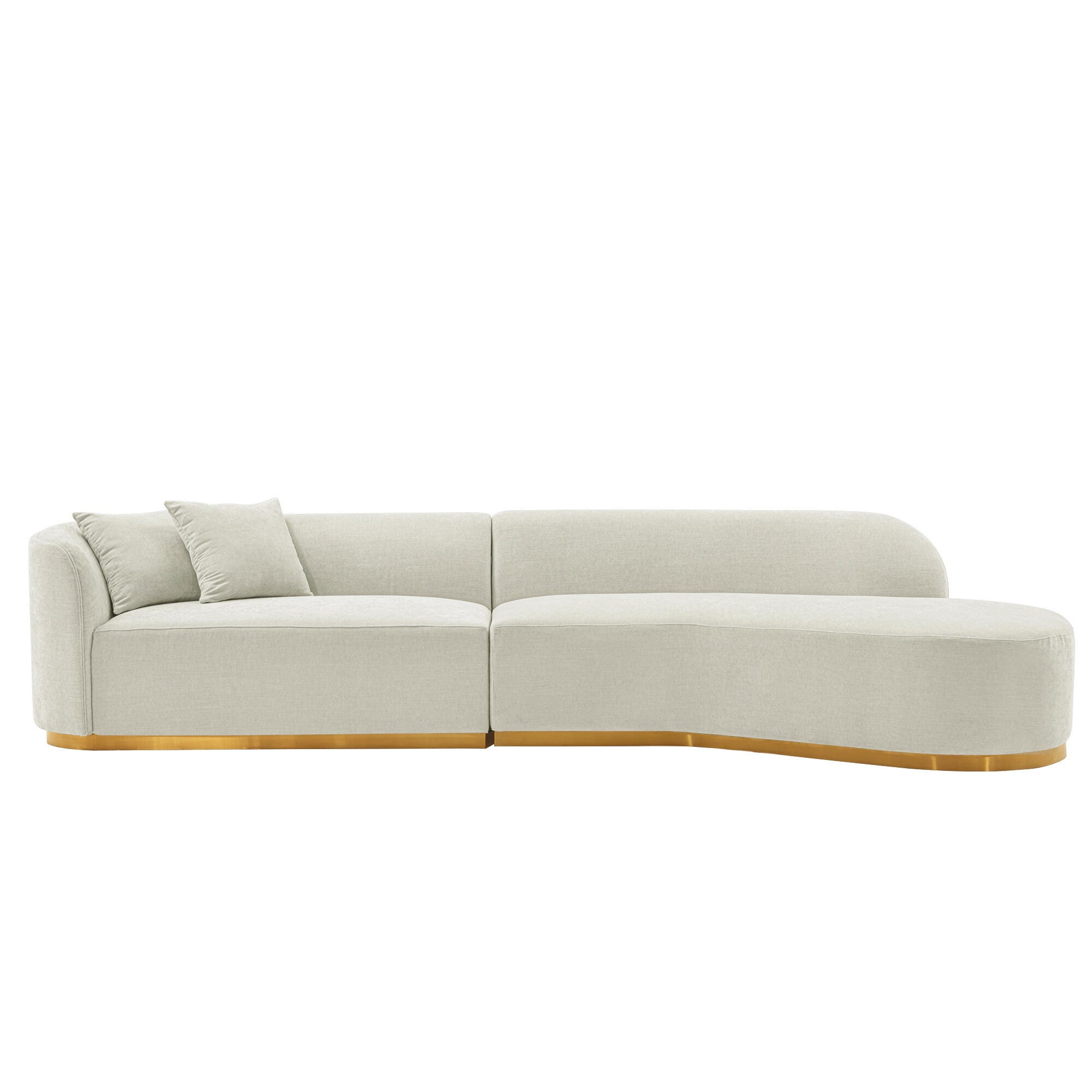 Manhattan Comfort Daria 2-Piece Sectional, Ivory, large