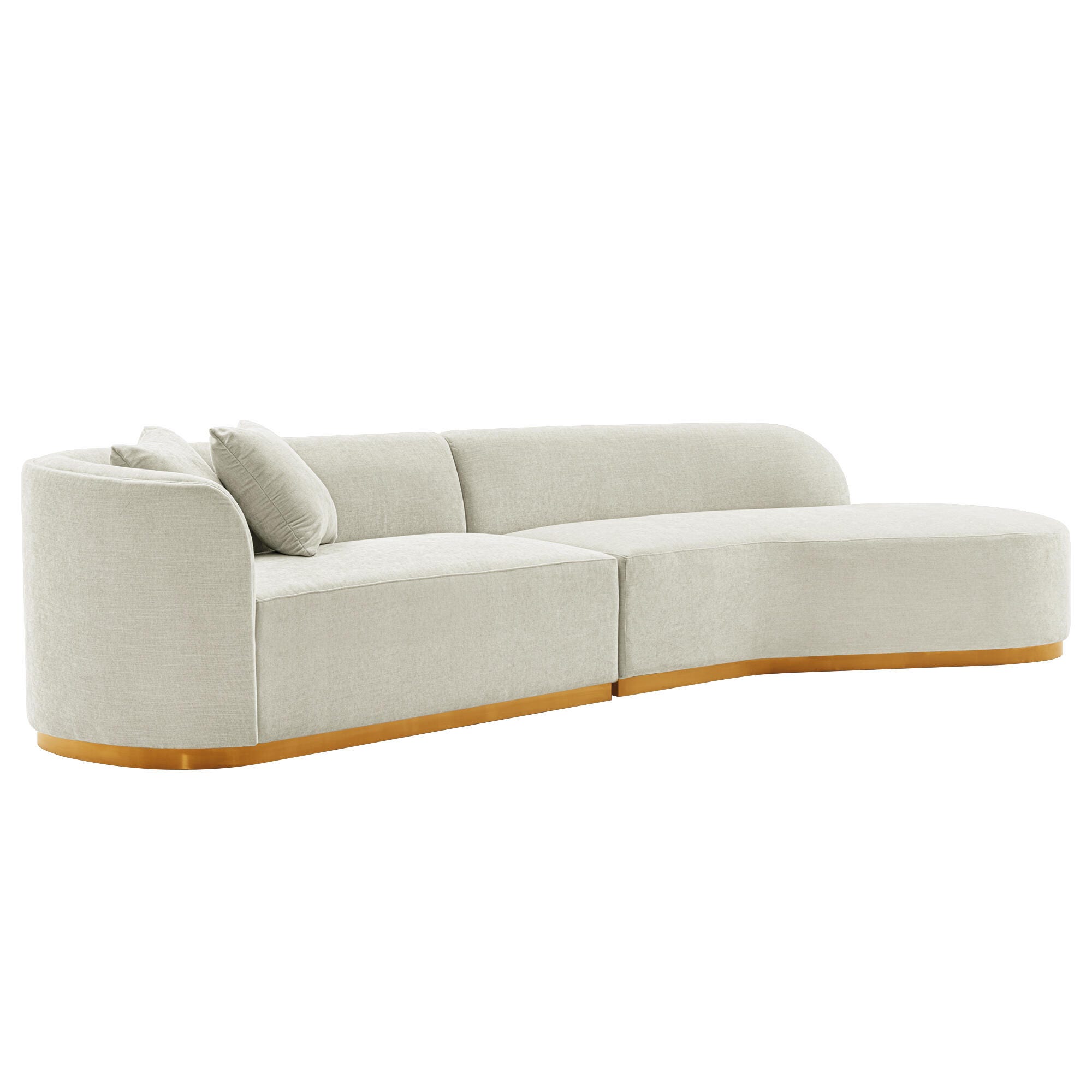 Manhattan Comfort Daria 2-Piece Sectional, Ivory, large