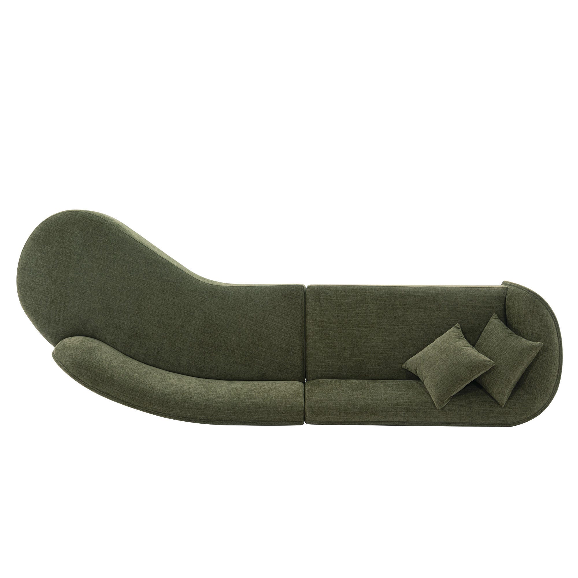 Manhattan Comfort Daria 2-Piece Sectional, Olive Green, large
