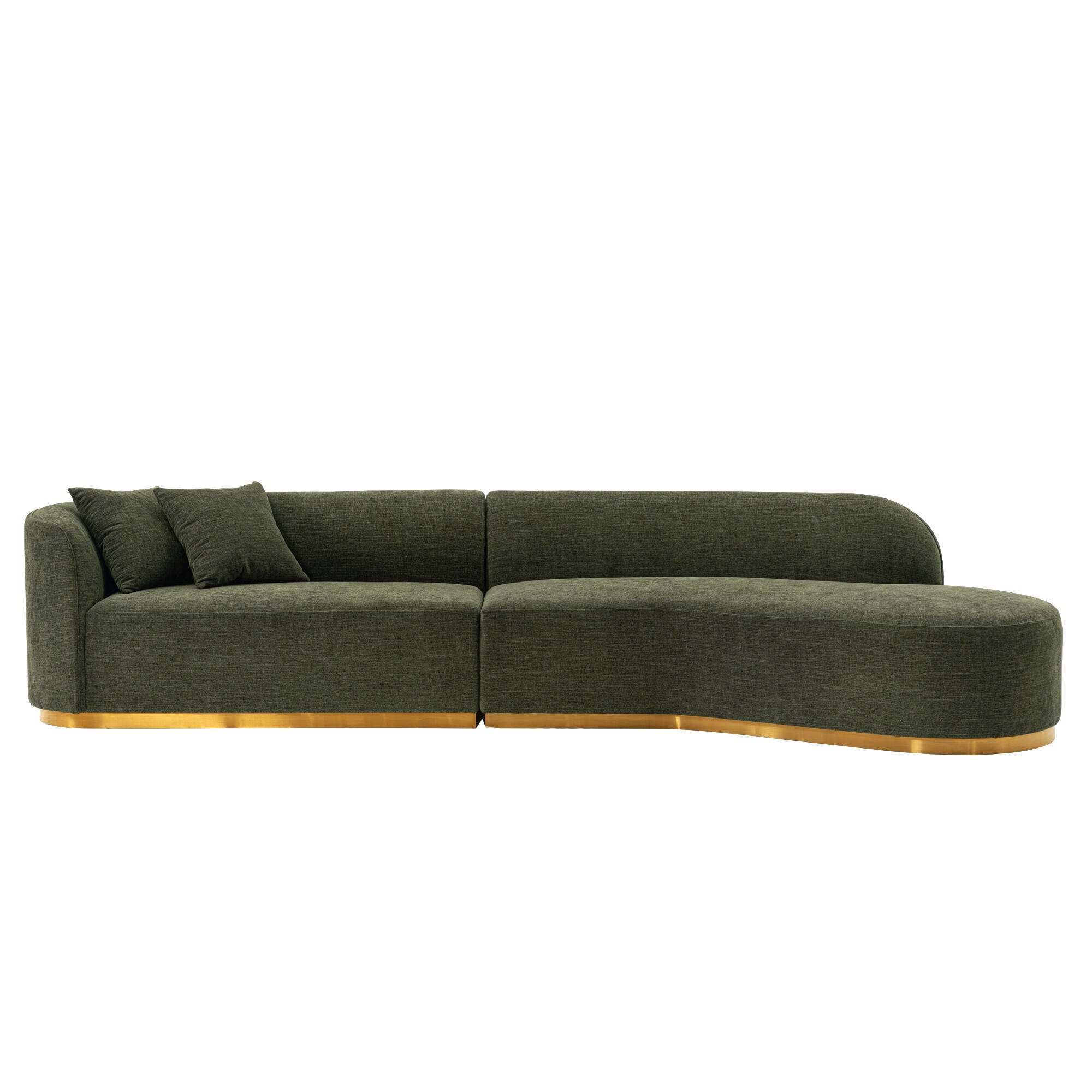 Manhattan Comfort Daria 2-Piece Sectional, Olive Green, large