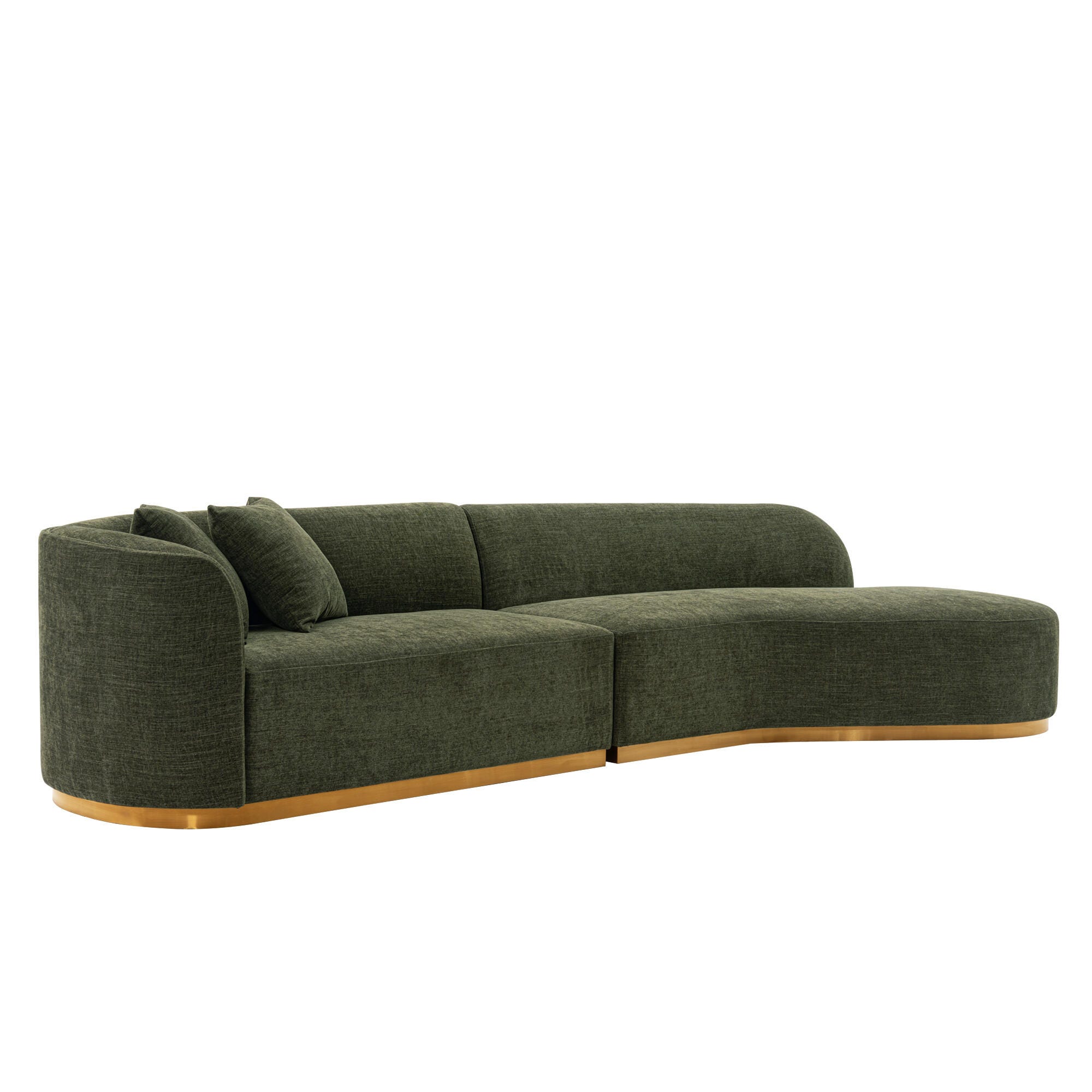 Manhattan Comfort Daria 2-Piece Sectional, Olive Green, large