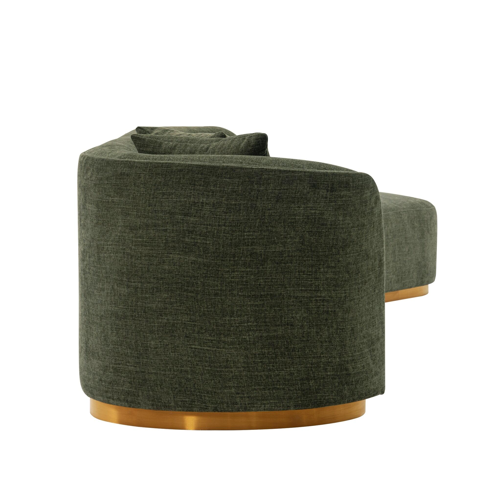 Manhattan Comfort Daria 2-Piece Sectional, Olive Green, large